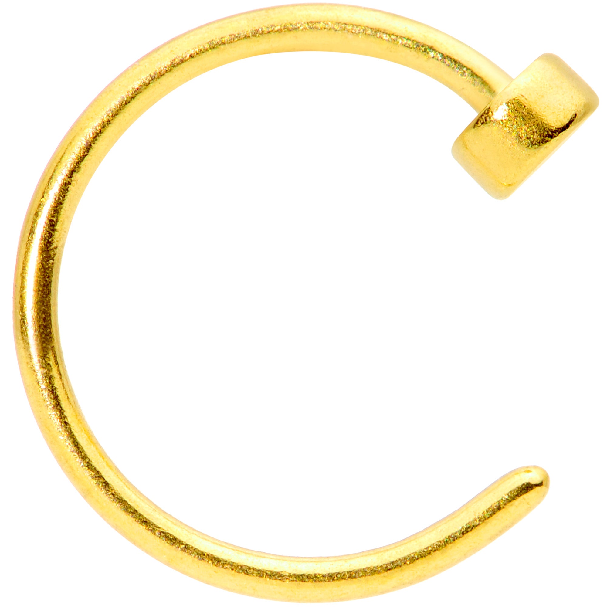 22 Gauge 1/4 Gold Tone Disc Nose Hoop