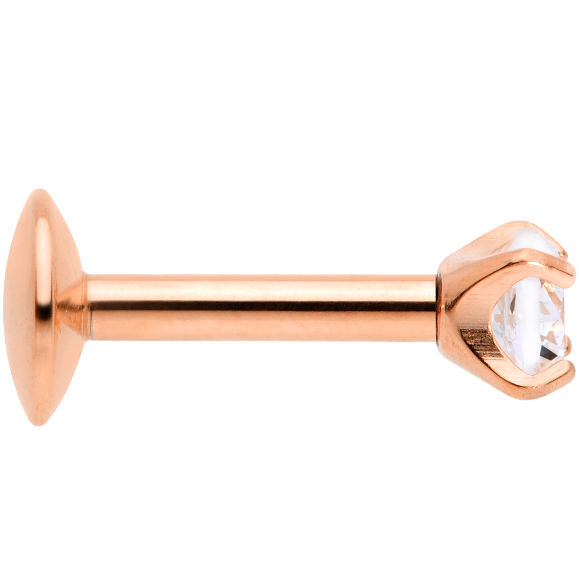 16 Gauge 1/4 3mm CZ Rosy G23 Titanium Internally Threaded Labret