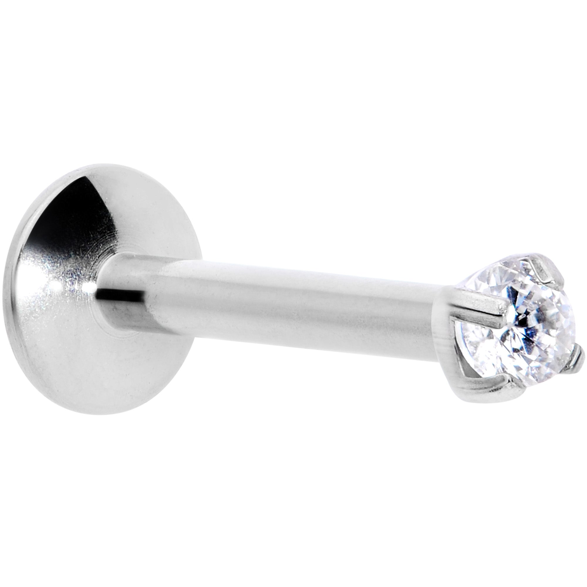 16 Gauge 5/16 2mm CZ G23 Titanium Internally Threaded Labret