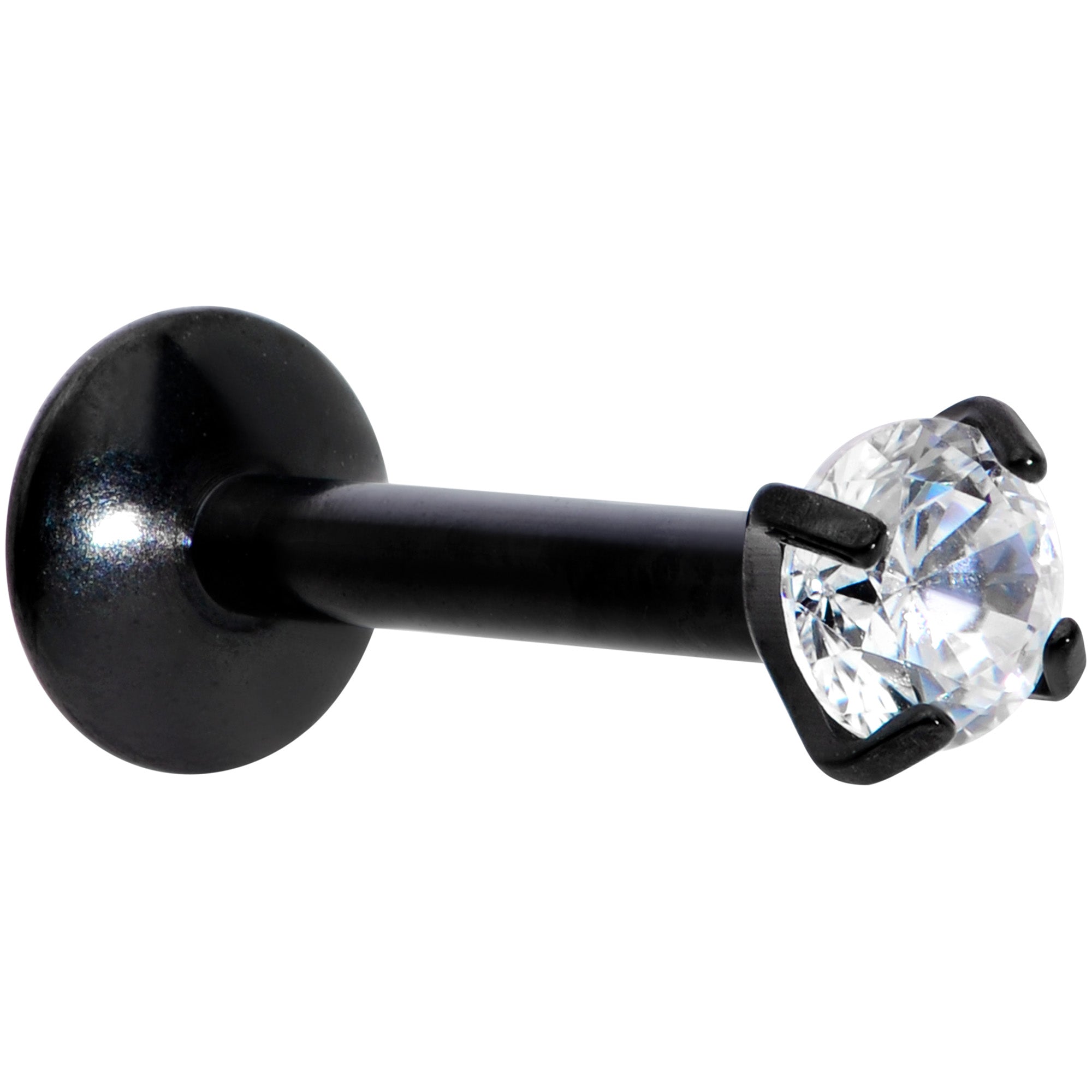 16 Gauge 5/16 3mm CZ Black G23 Titanium Internally Threaded Labret