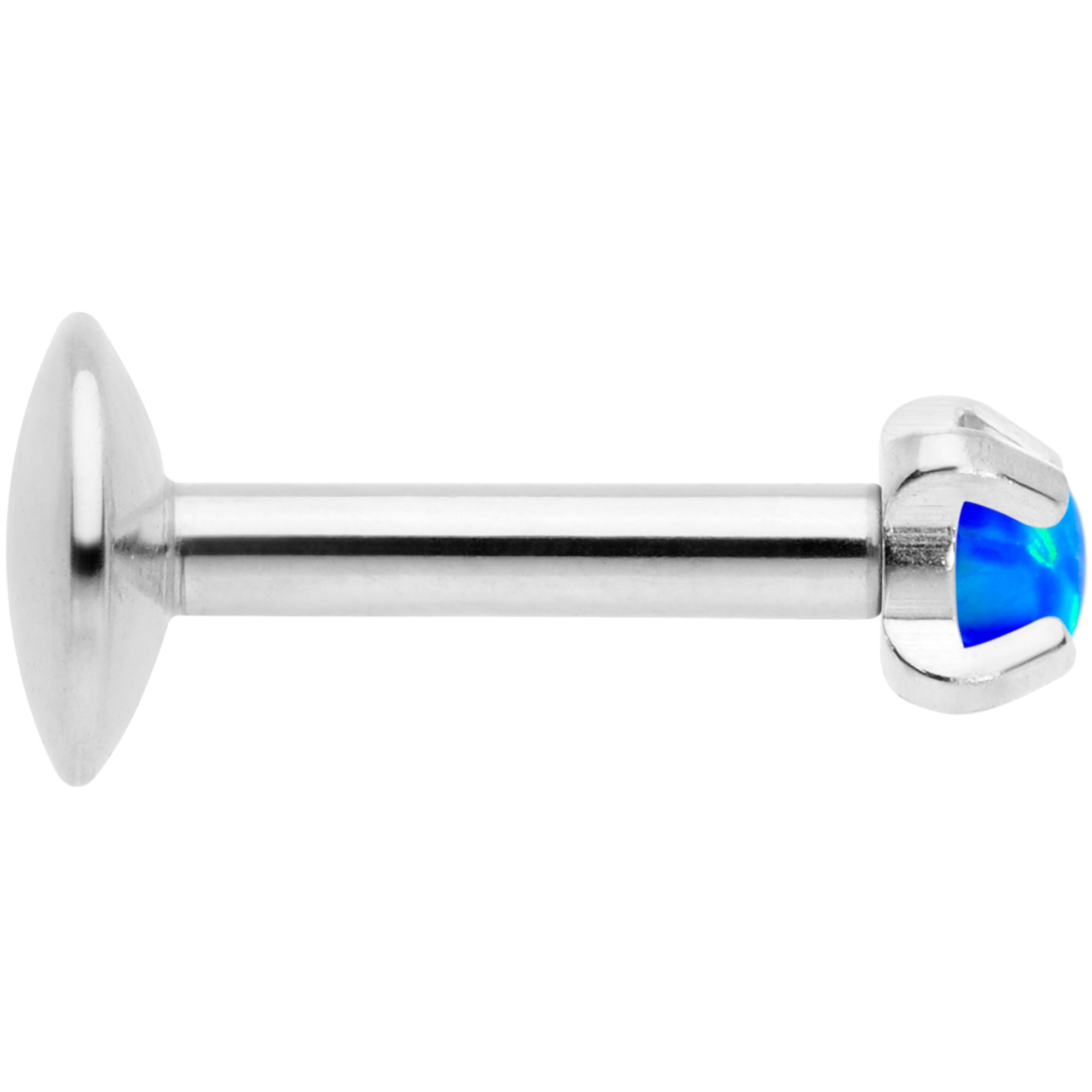 16G 1/4 2mm Blue Syn Opal G23 Titanium Internal Thread Labret