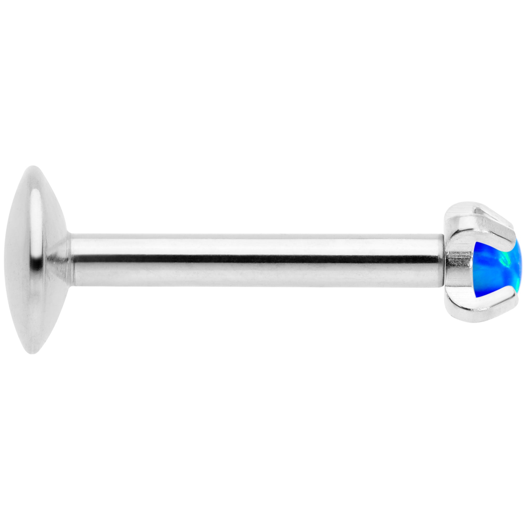 16G 5/16 2mm Blue Syn Opal G23 Titanium Internal Thread Labret