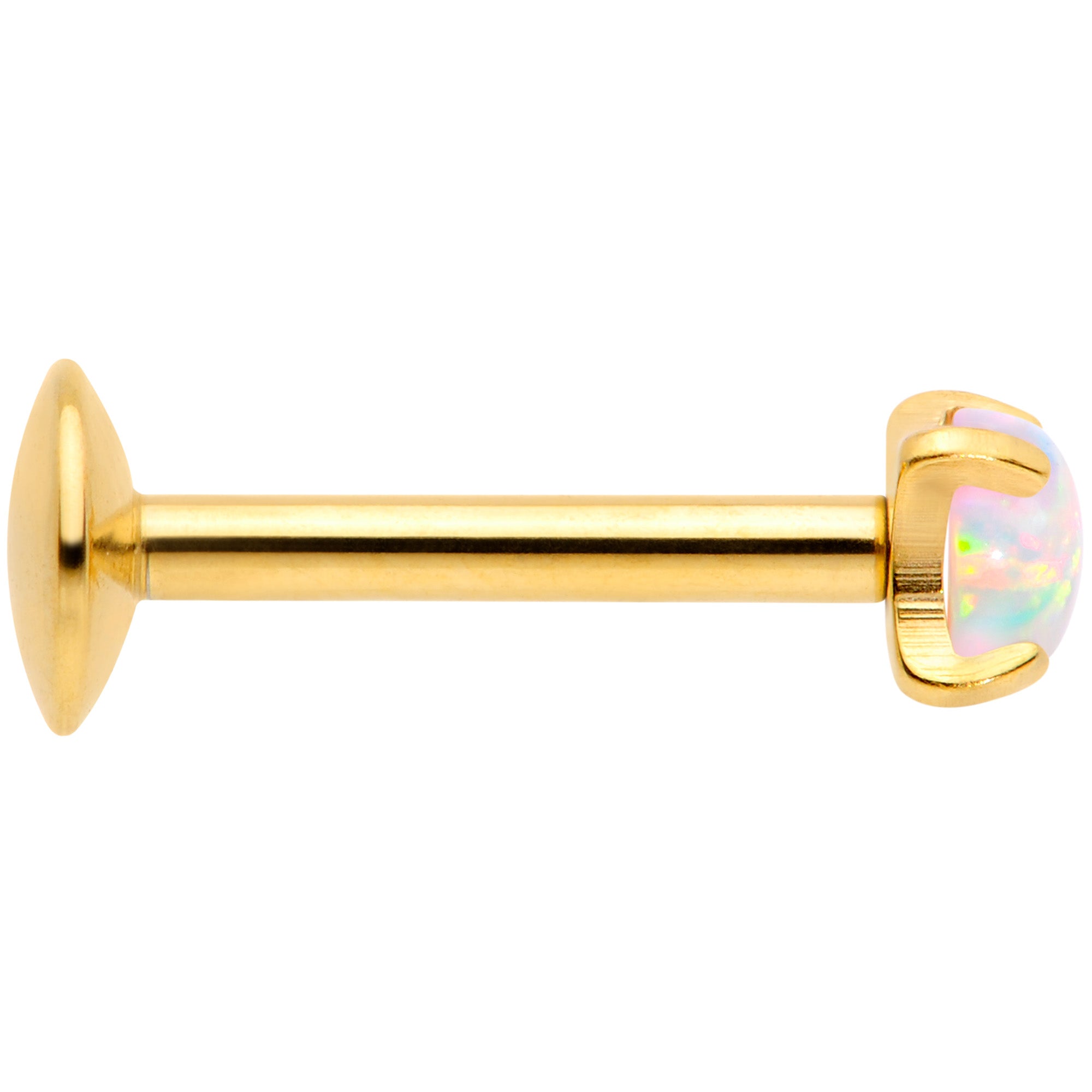 16G 5/16 3mm Syn Opal Gold G23 Titanium Internal Thread Labret