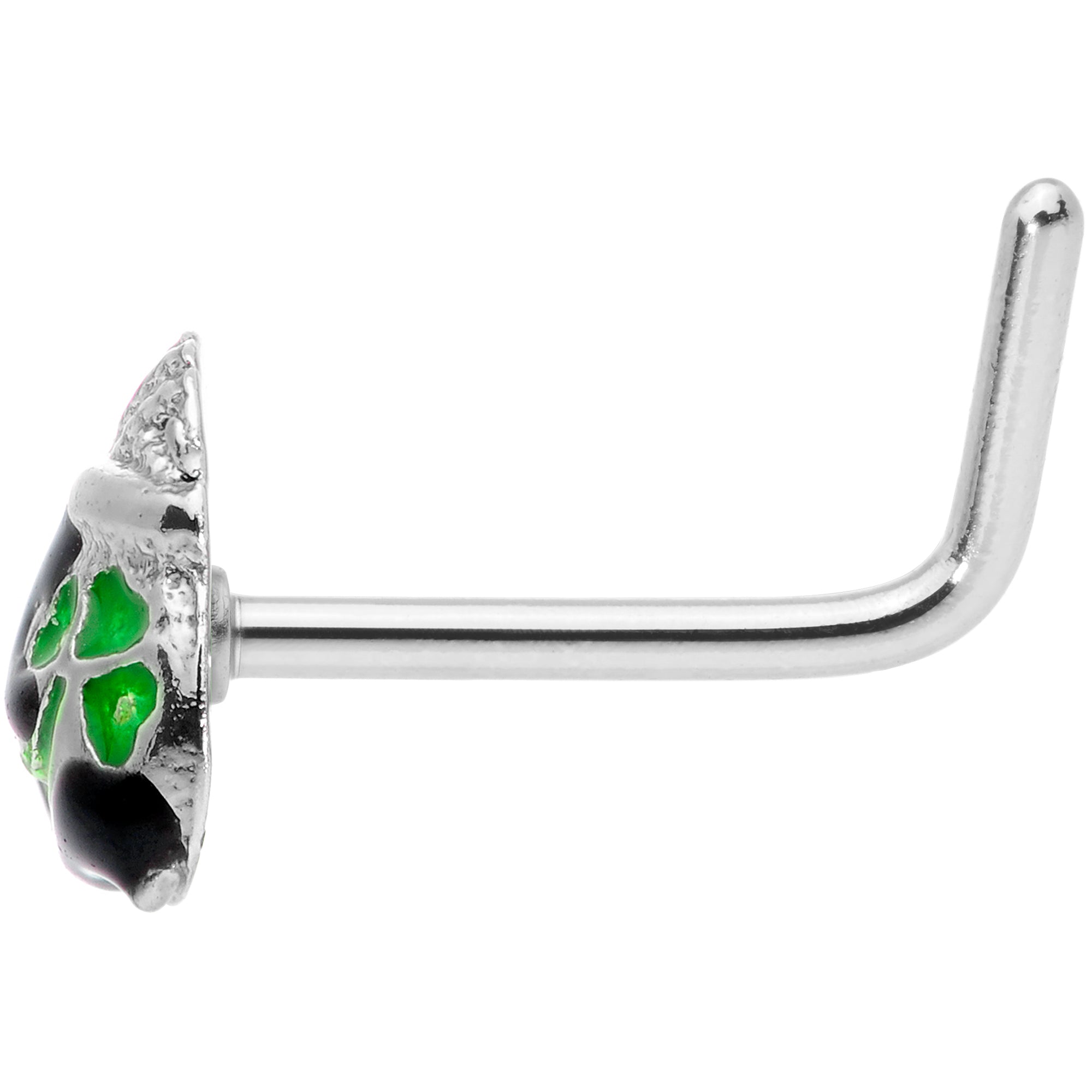 20 Gauge 5/16 St Patricks Day Pot O Gold L Shaped Nose Ring