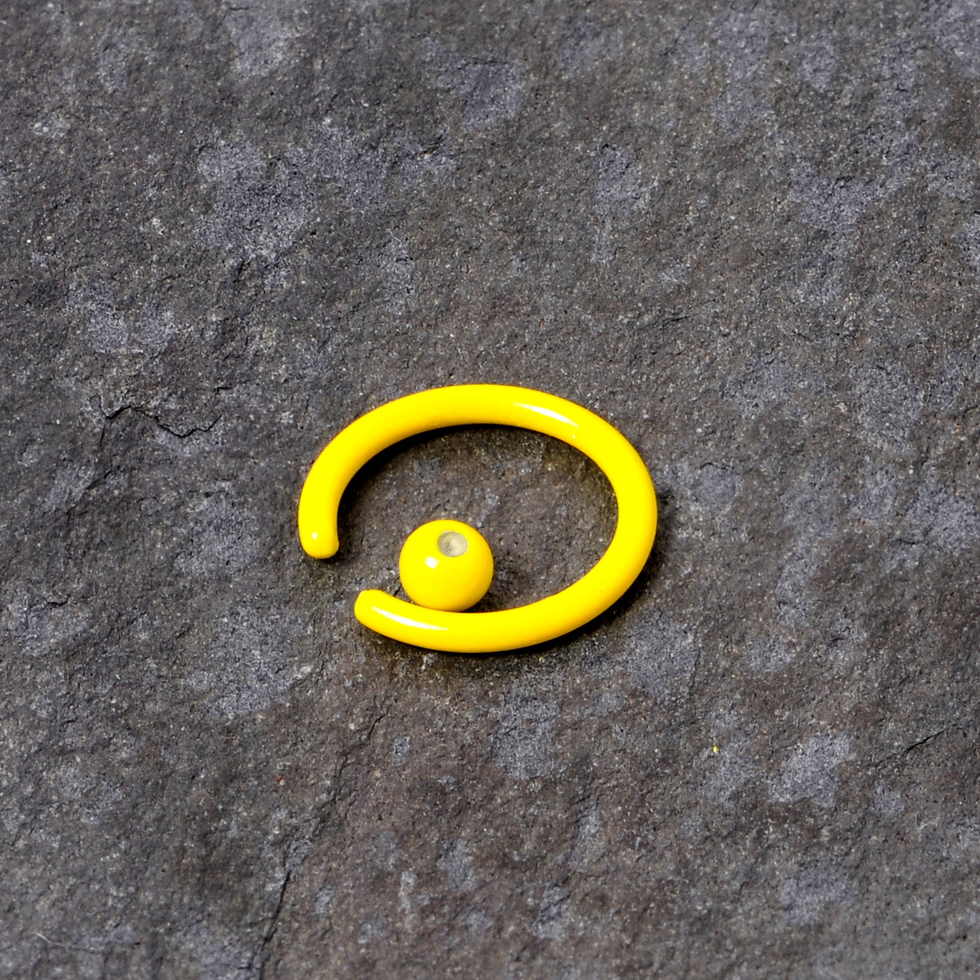 16 Gauge 3/8 Yellow Glow in the Dark BCR Captive Ring Set of 2