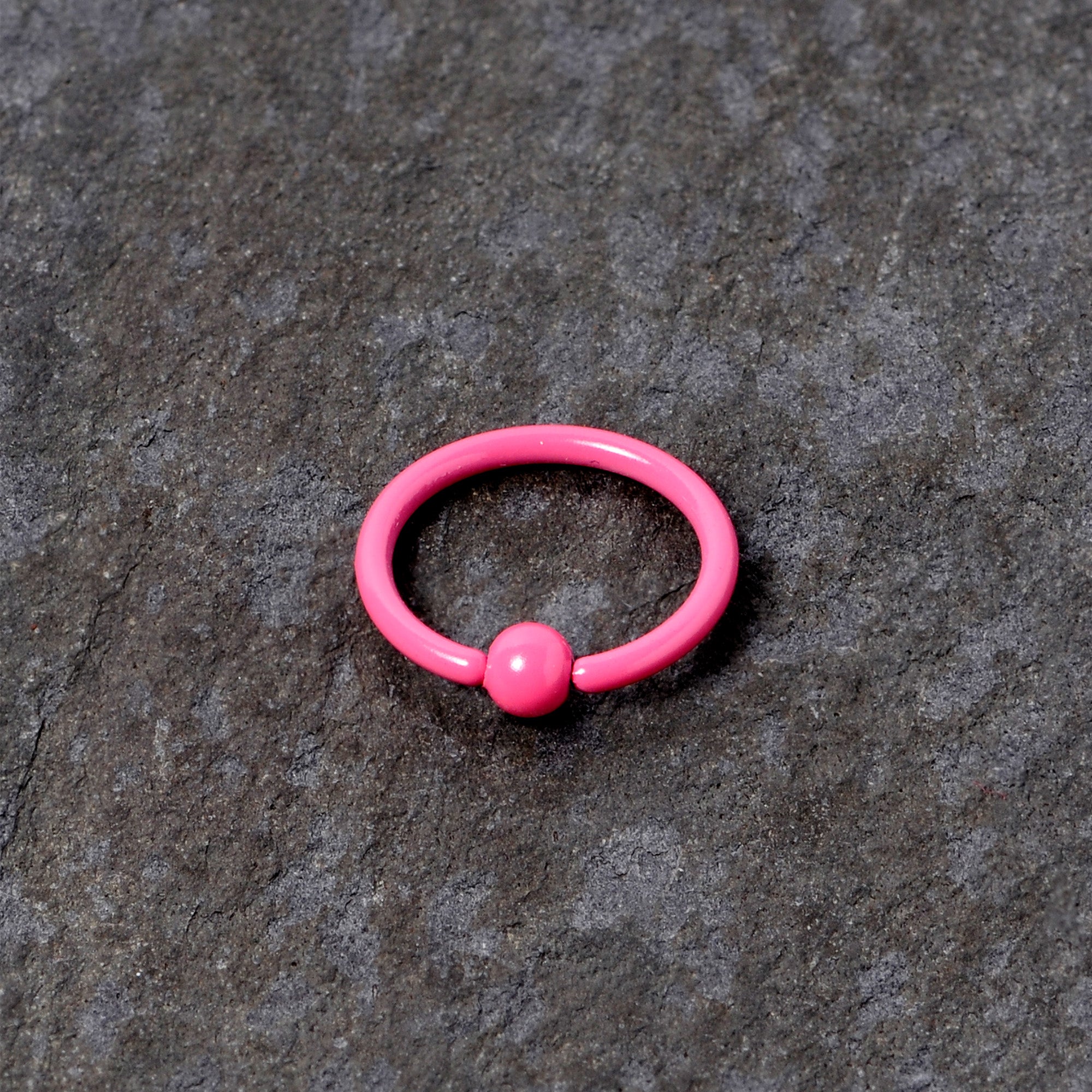 16 Gauge 3/8 Pink Glow in the Dark BCR Captive Ring Set of 2