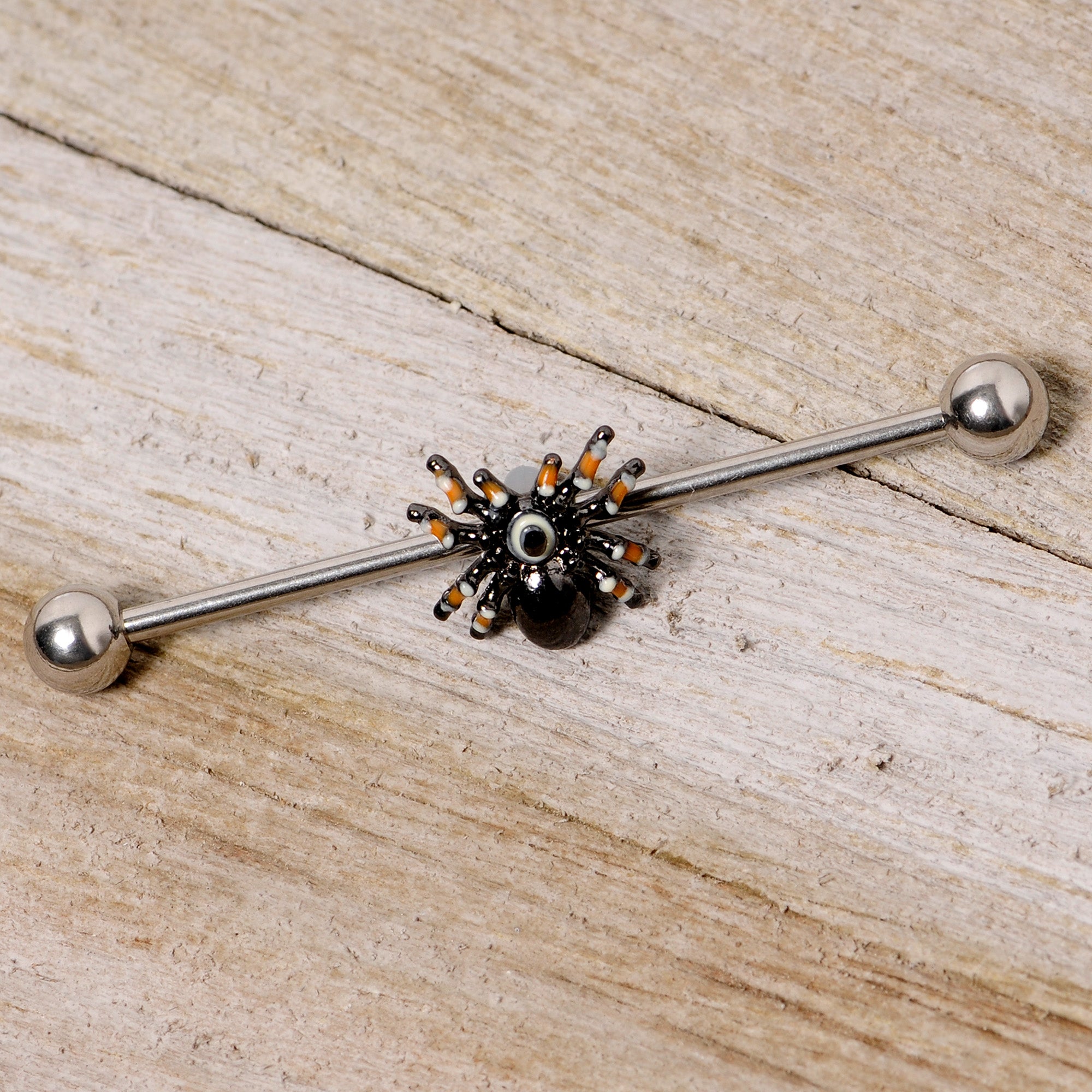 14 Gauge Tarantula Spider Halloween Industrial Barbell 38mm