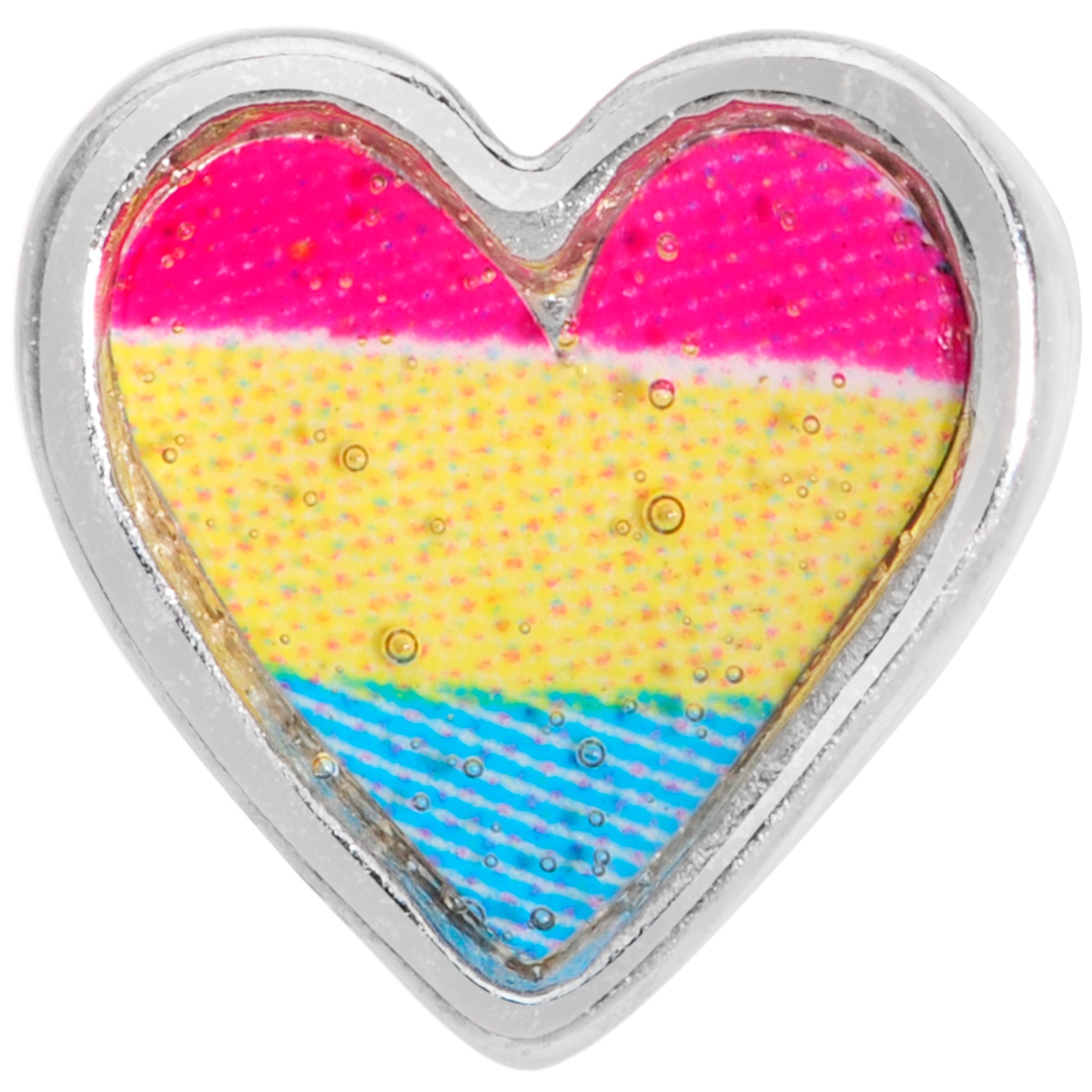 20 Gauge 5/16 Red Yellow Blue Pansexual Pride Heart Nose Bone