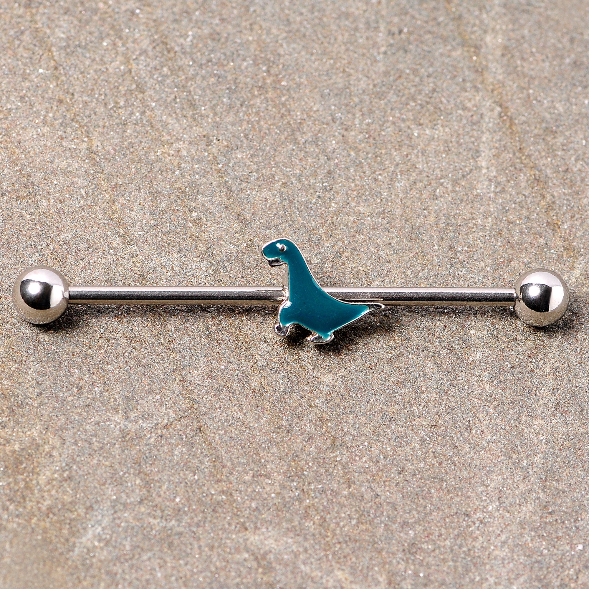 14 Gauge Darling Green Dinosaur Industrial Barbell 38mm