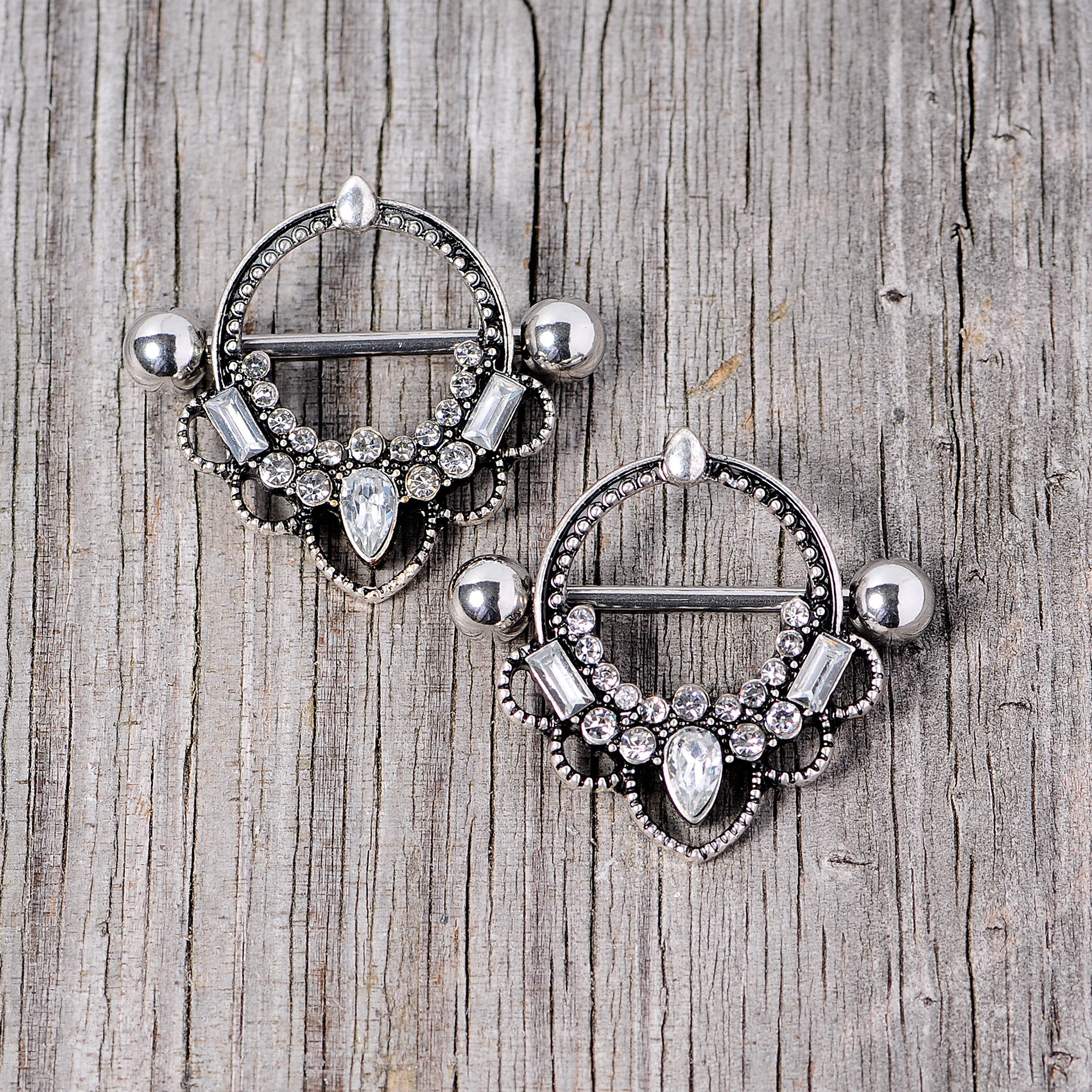 Beaded Silver Majestic Nipple Shield Pair, Nipple Piercing, Nipple Shields,  Nipple Jewelry, Nipple Rings, Spring Shopping 