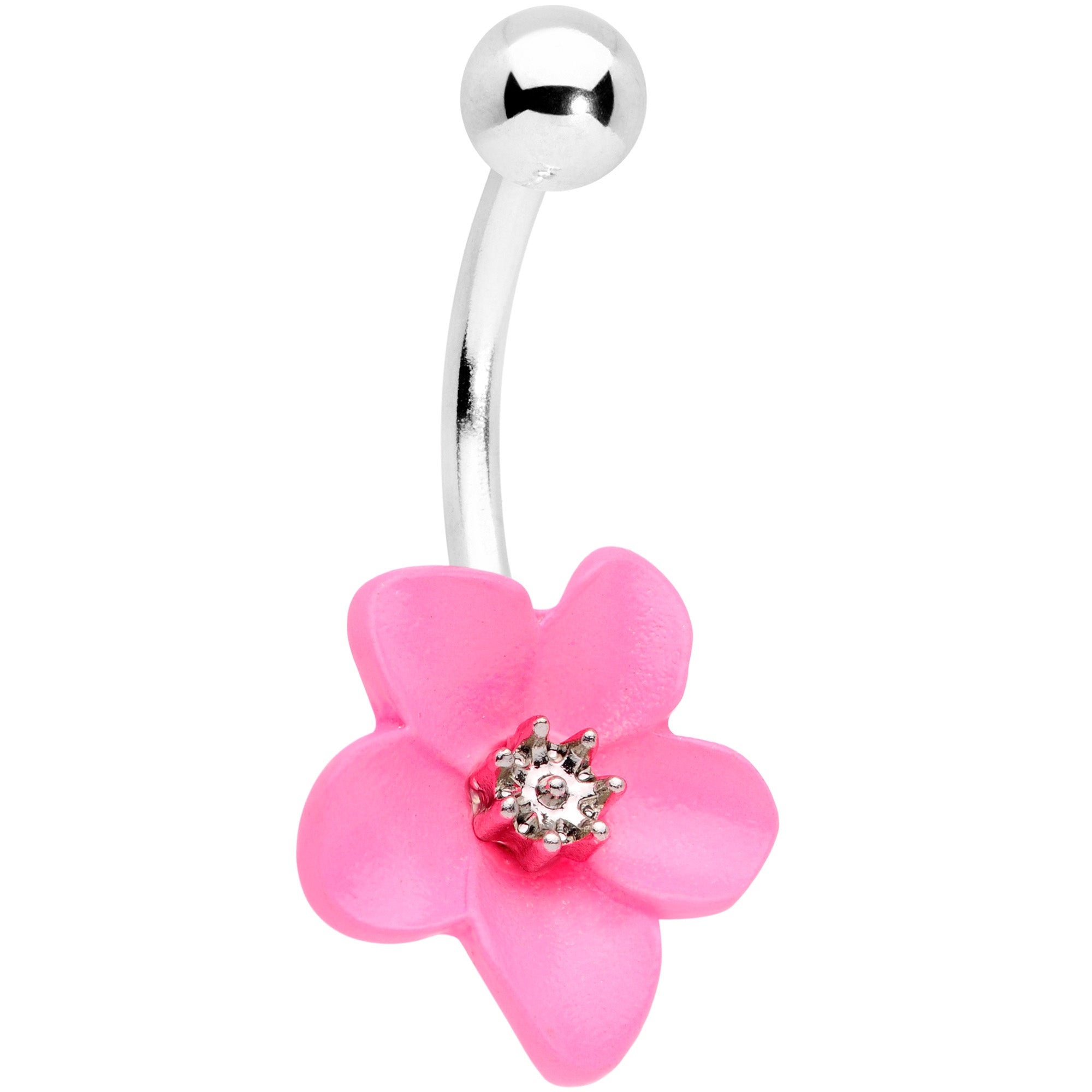 Spring Blossom Pretty Pink Flower Belly Ring