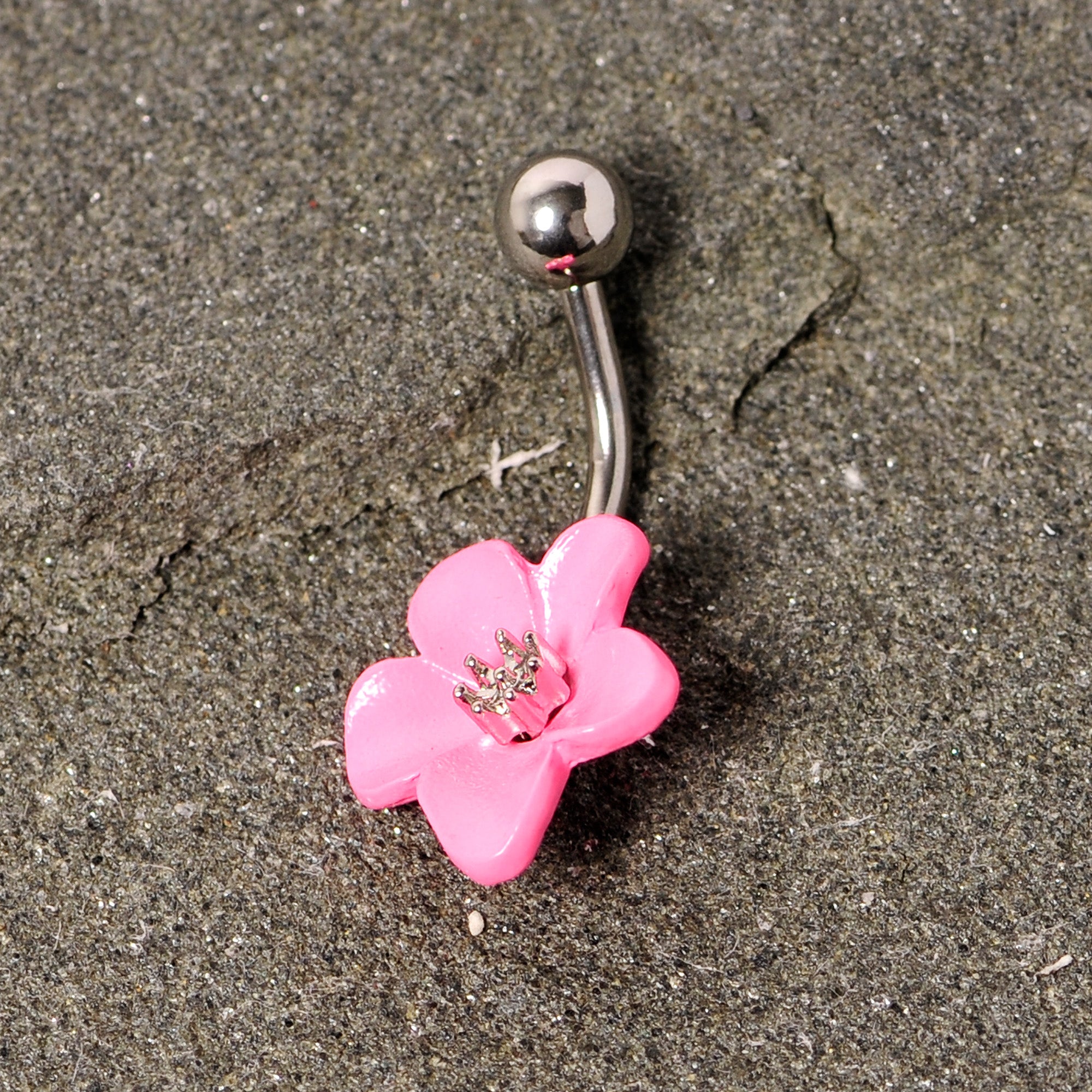 Spring Blossom Pretty Pink Flower Belly Ring