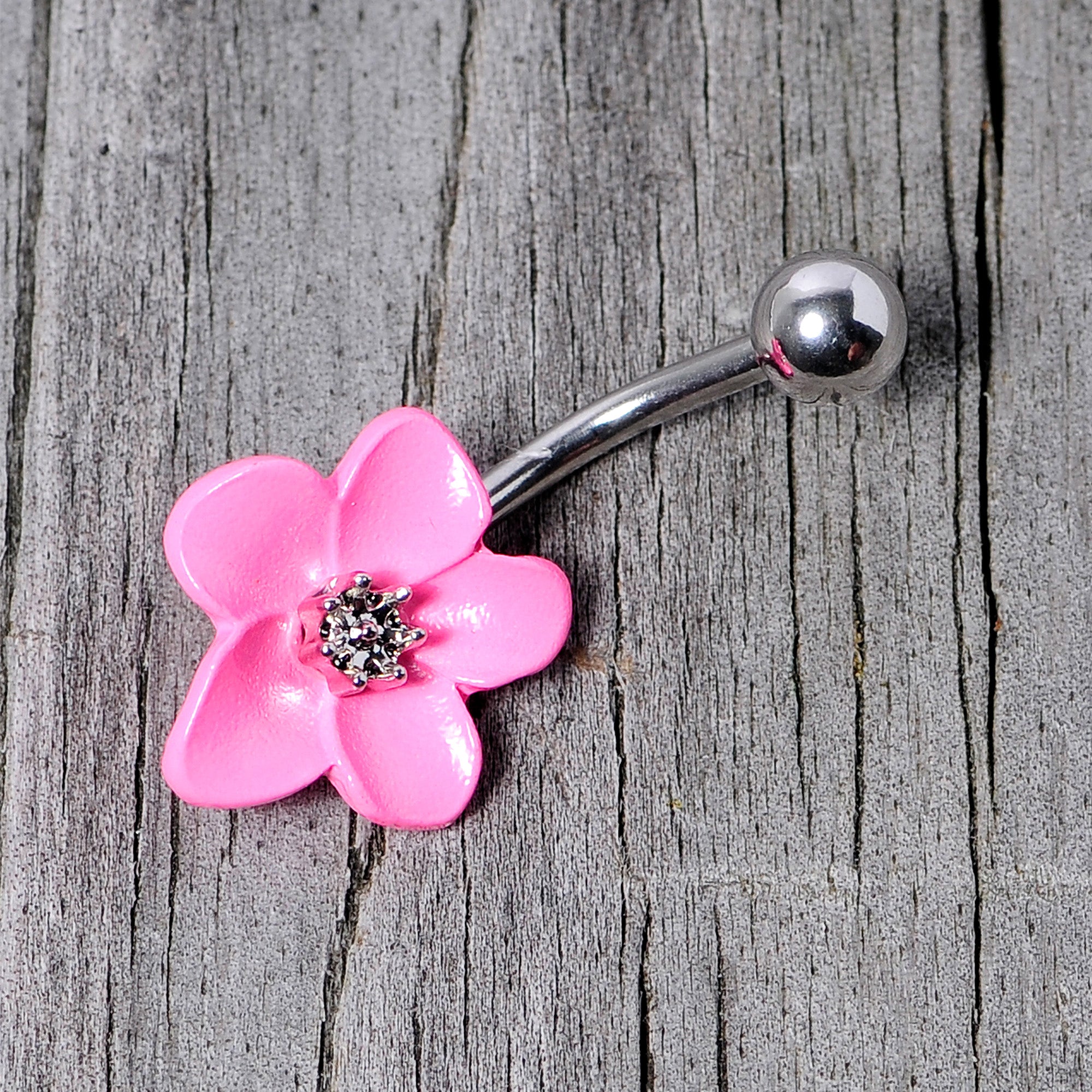 Spring Blossom Pretty Pink Flower Belly Ring