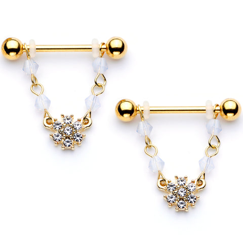 Dainty Diamond Flower Studs - Large