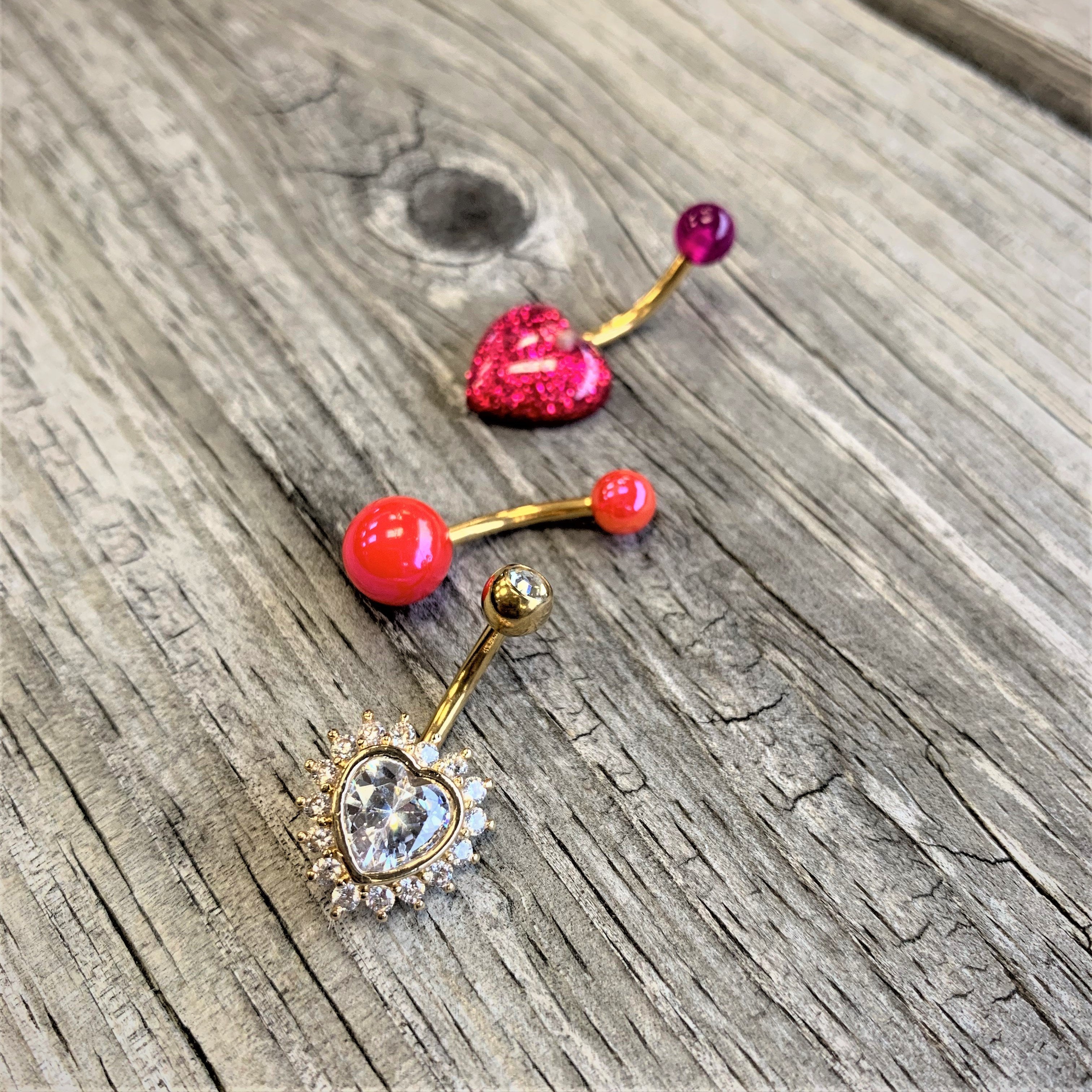 heart belly rings