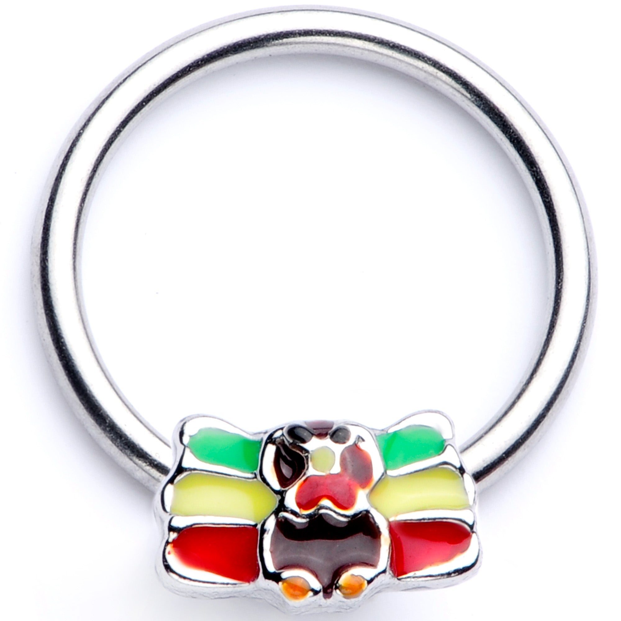 16 Gauge 3/8 Rasta Turkey Thanksgiving BCR Captive Ring