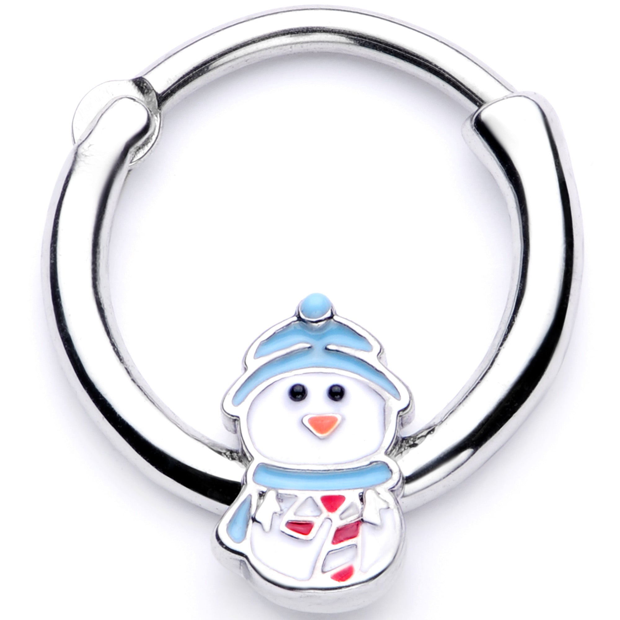 16 Gauge 3/8 Snowman Winter Holiday Christmas Septum Clicker