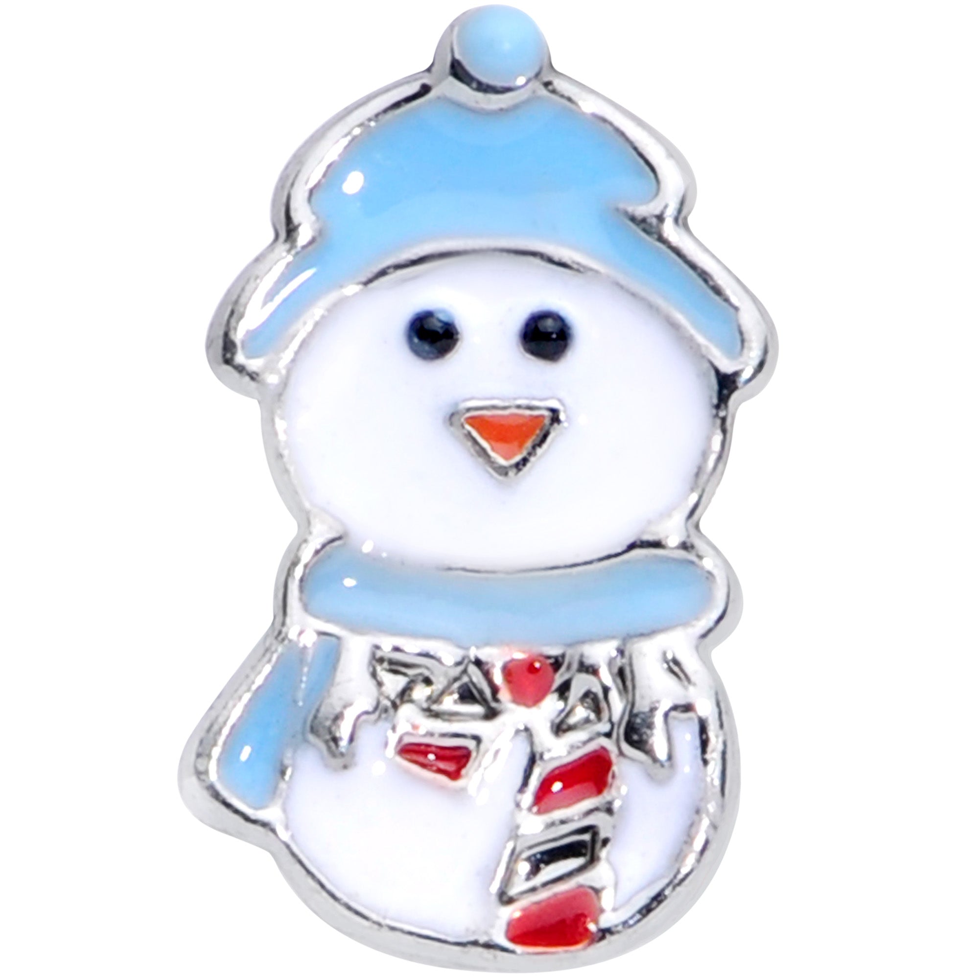 16 Gauge 1/4 Blue Hat Snowman Winter Holiday Cartilage Tragus Earring