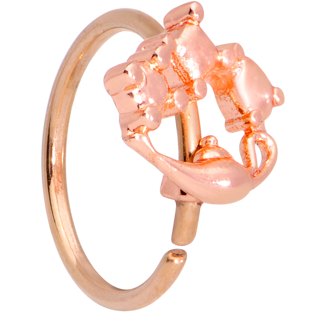 20 Gauge 5/16 Rose Gold Tone Magic Genie Lamp Nose Hoop