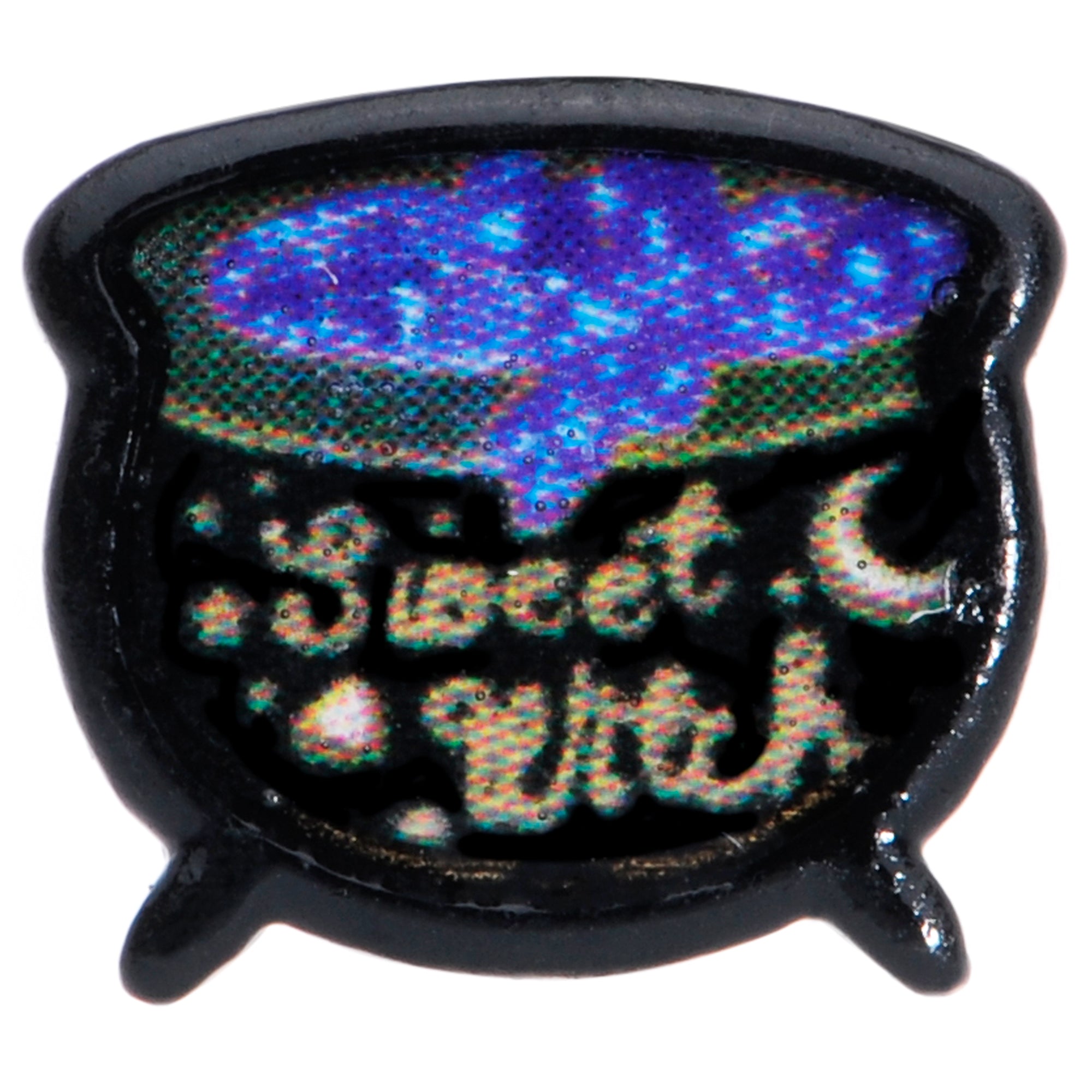 Black Purple Sweet Witch Cauldron Halloween Barbell Tongue Ring