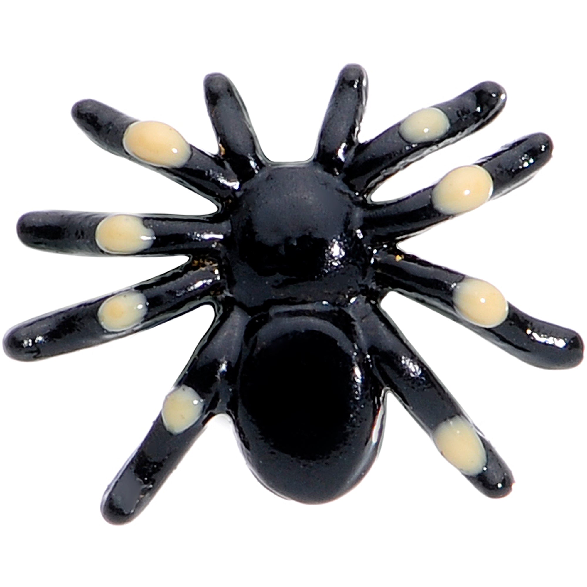 16 Gauge 5/16 Black Spooky Spider Halloween Labret Monroe Tragus