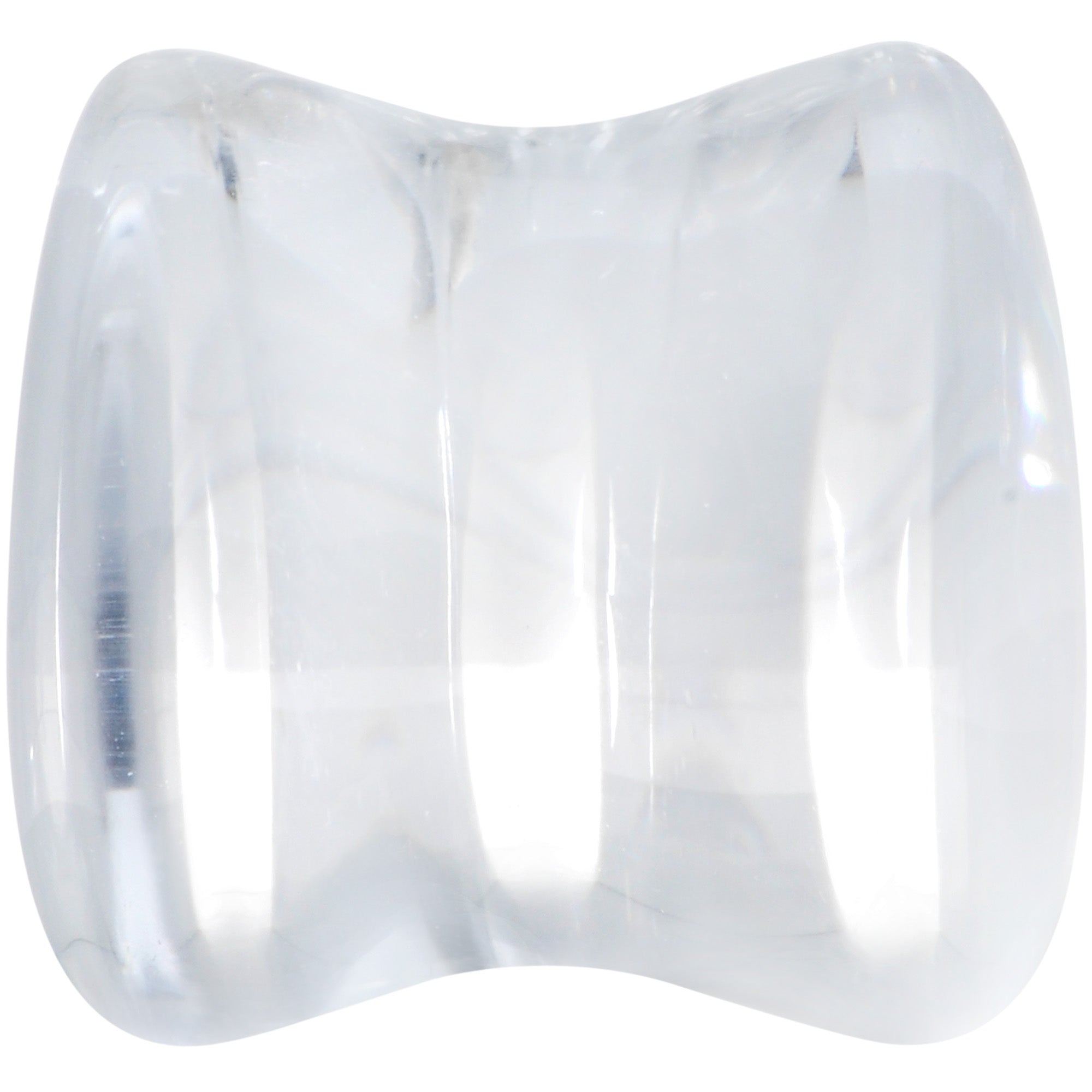 Solid Clear Glass Teardrop Plug Set