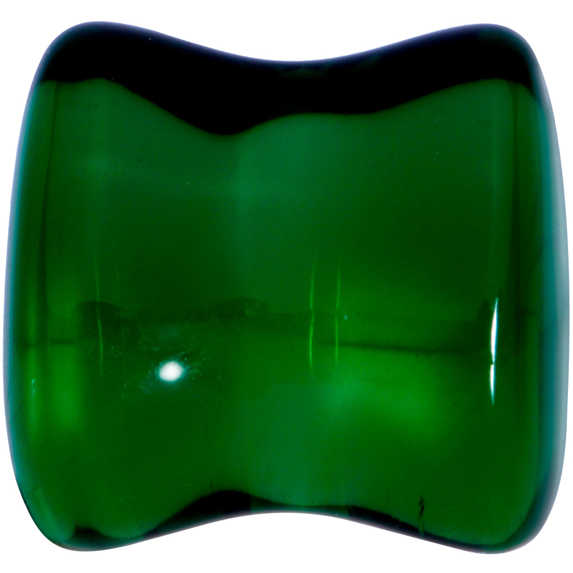 Solid Green Glass Teardrop Plug Set