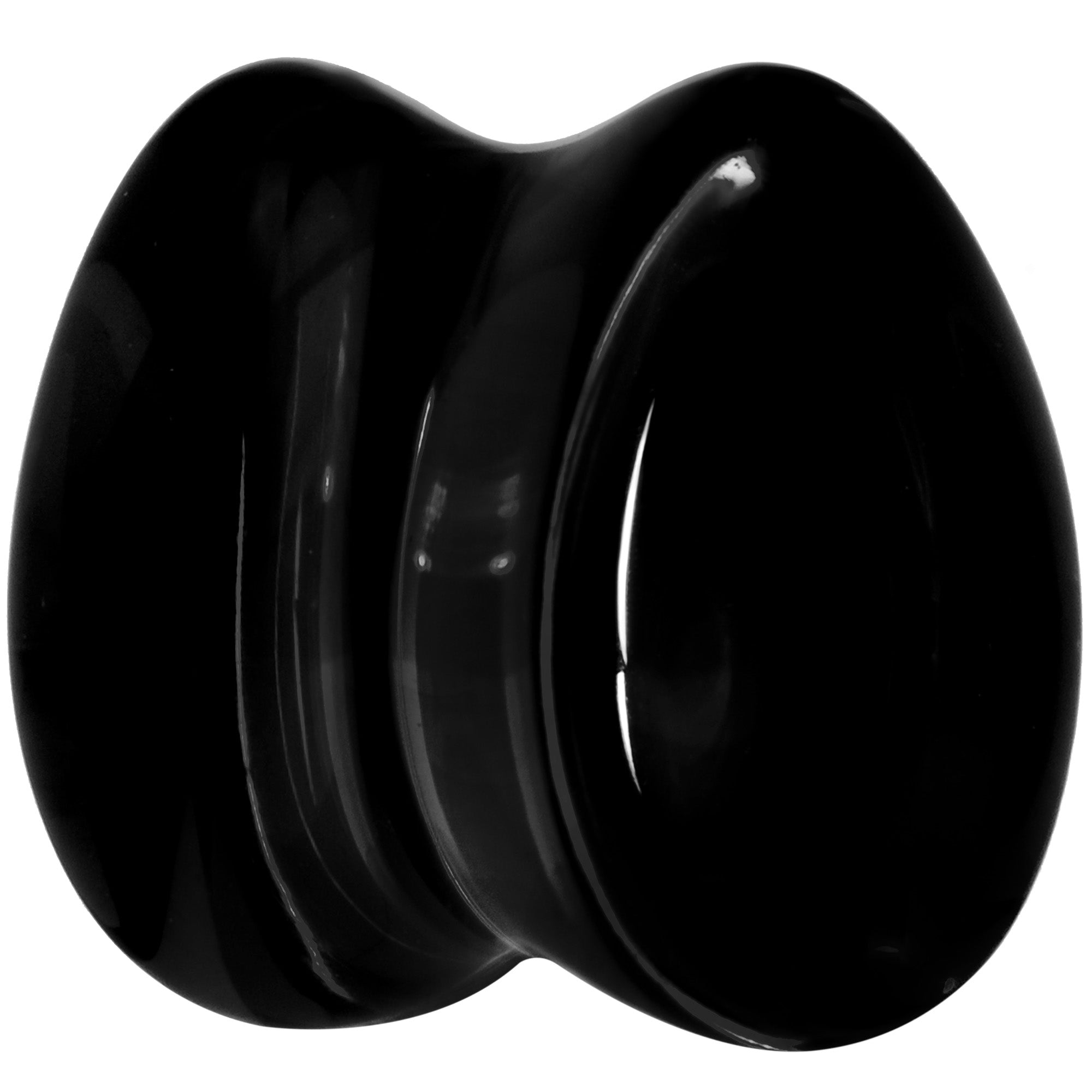 Solid Black Glass Teardrop Plug Set