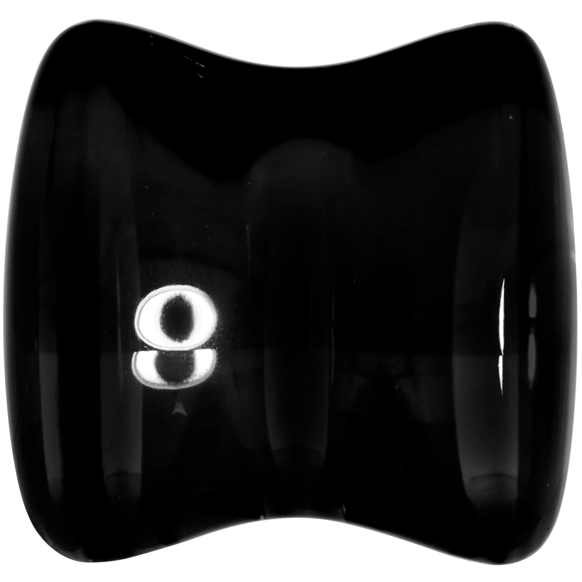 Solid Black Glass Teardrop Plug Set