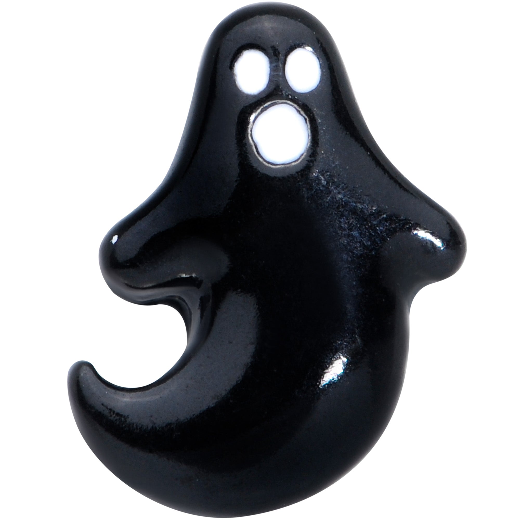 16 Gauge 1/4 Black Howling Ghost Halloween Cartilage Tragus Earring