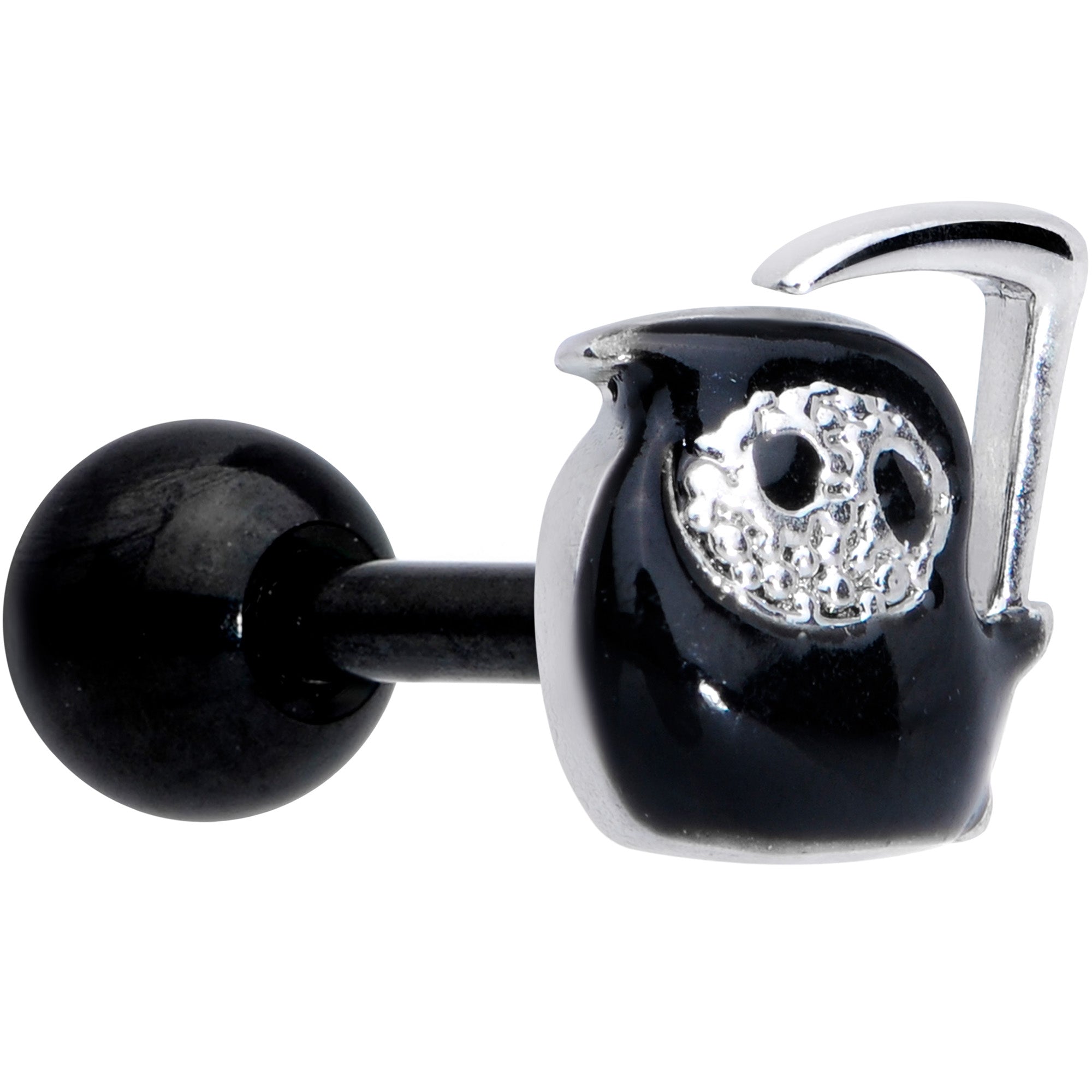 16 Gauge 1/4 Black Grim Reaper Halloween Cartilage Tragus