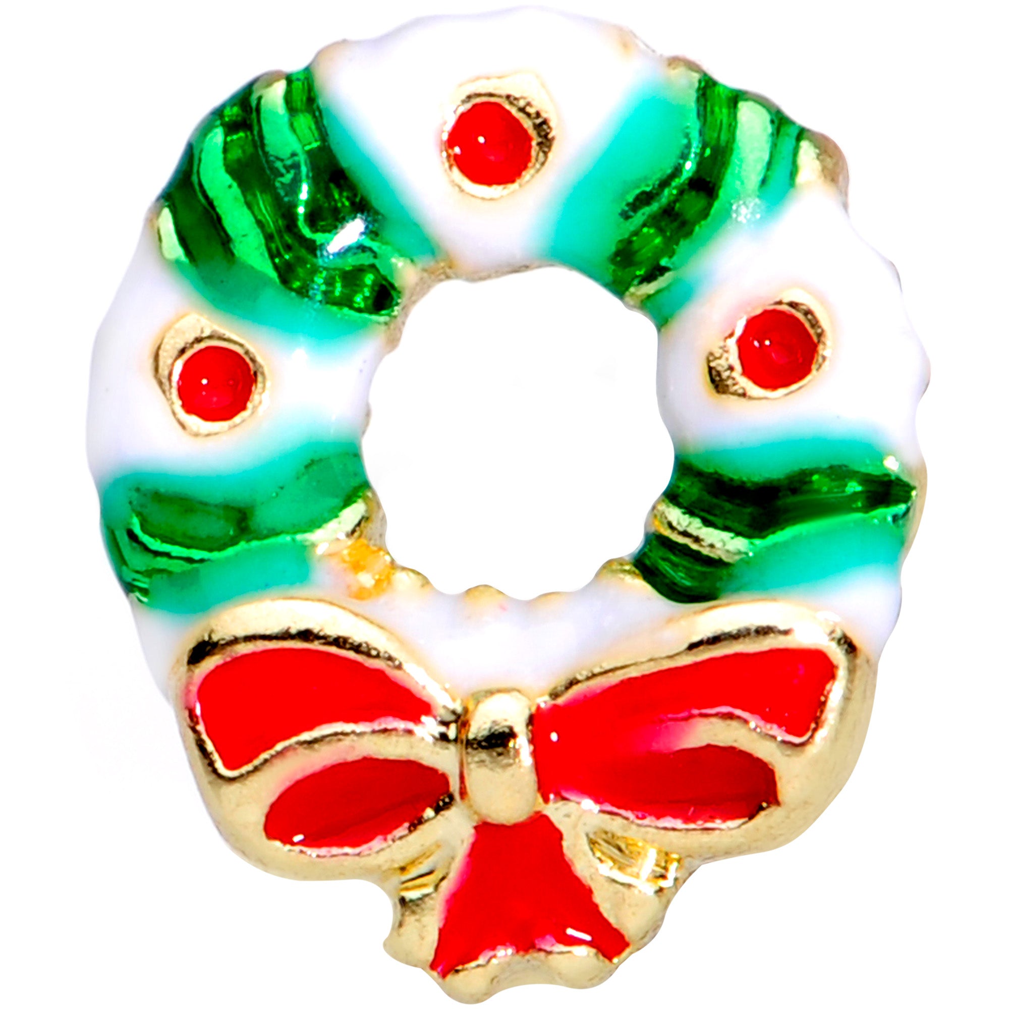 20 Gauge 1/4 Holiday Wreath Christmas Nose Bone