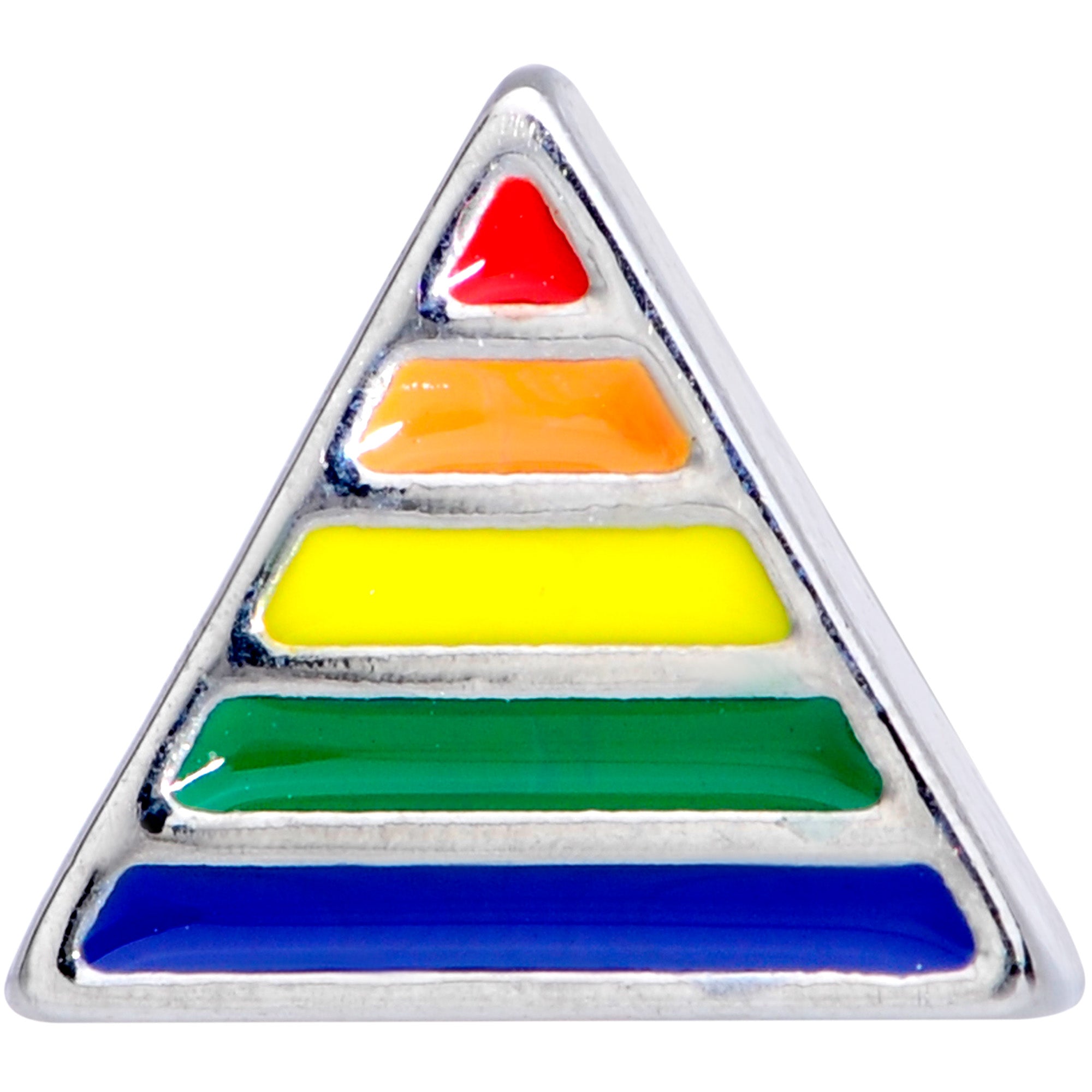 16 Gauge 1/4 Rainbow Pride Triangle Cartilage Tragus Earring