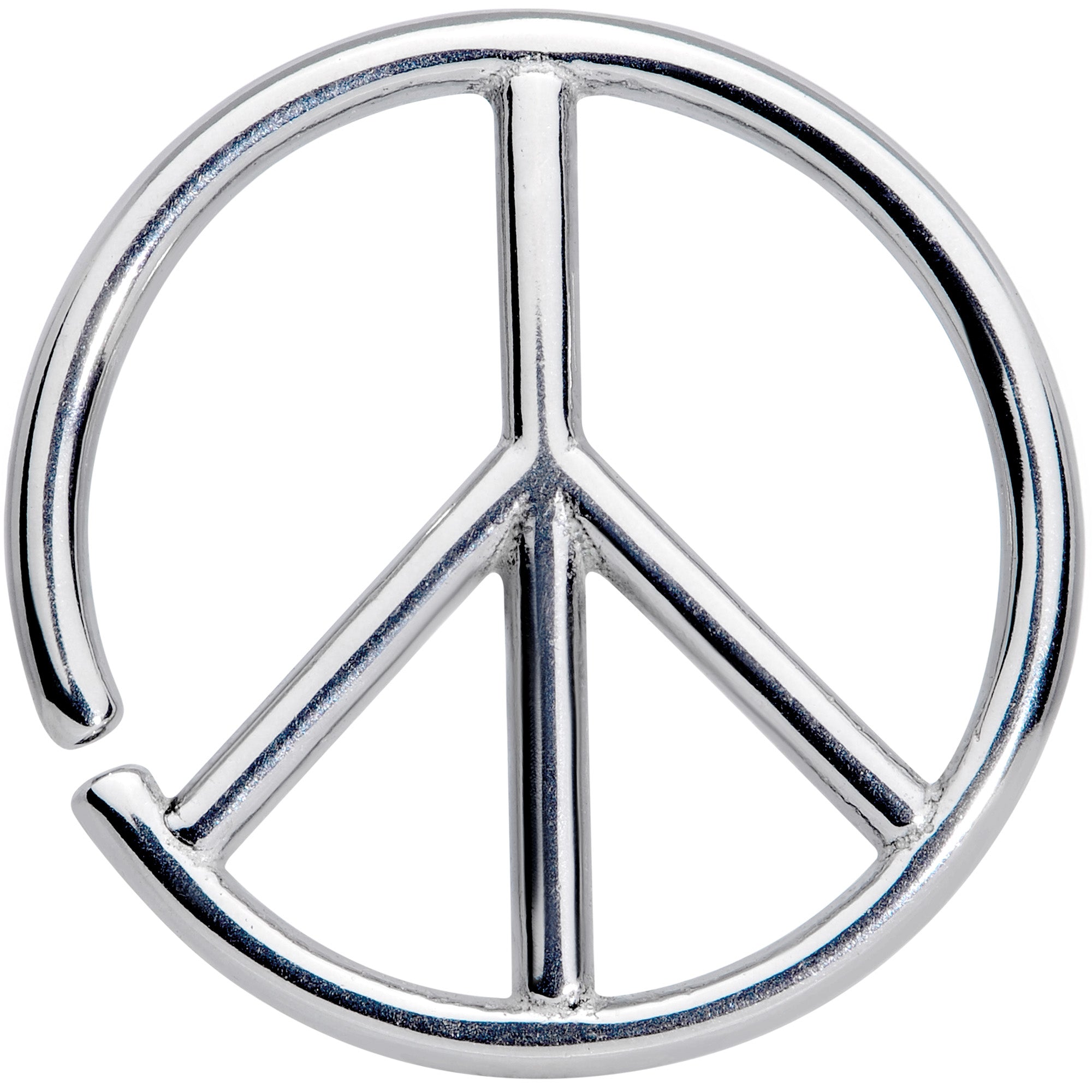 16 Gauge 1/4 Retro Peace Sign Closure Ring