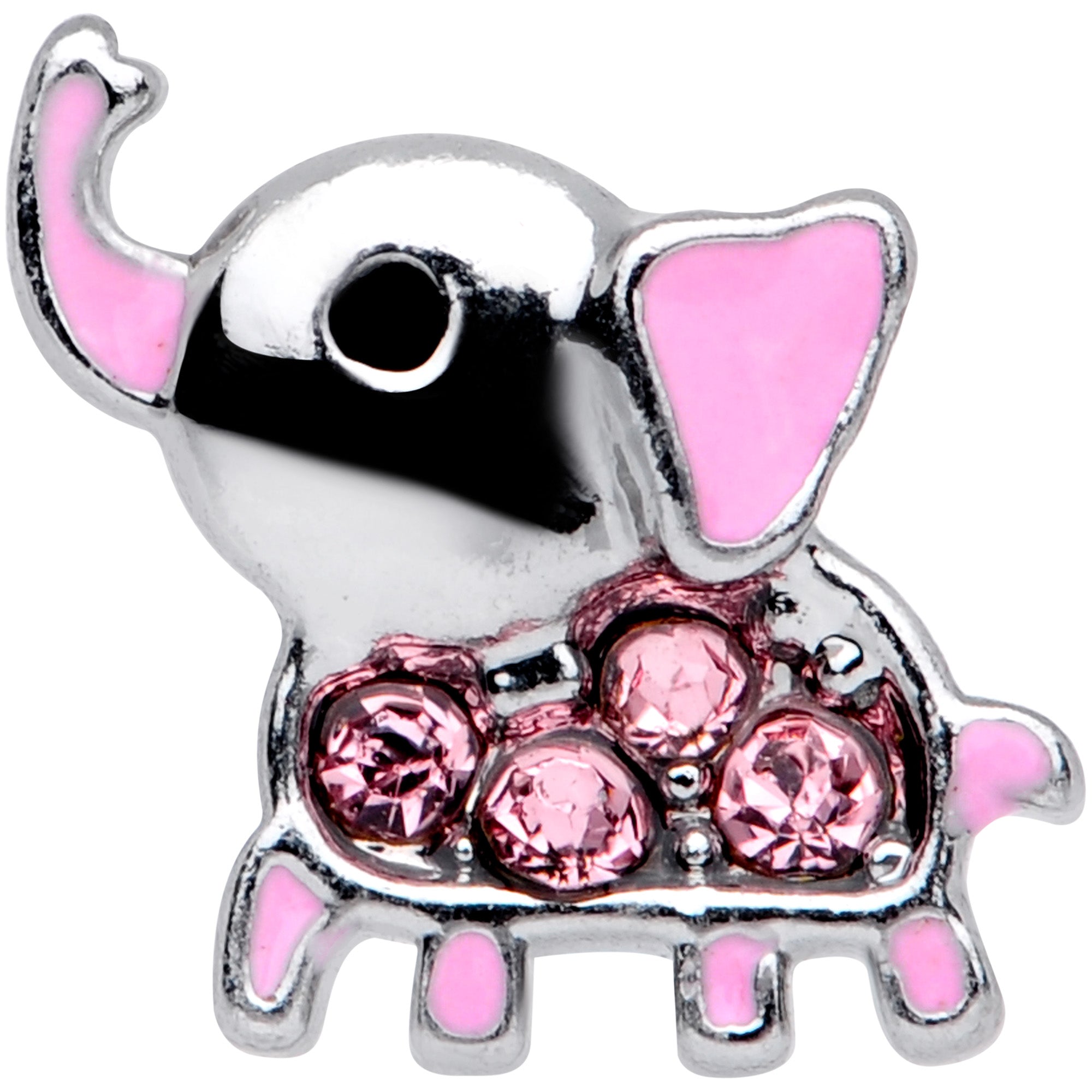 16 Gauge 5/16 Pink Gem Lucky Elephant Labret Monroe Tragus