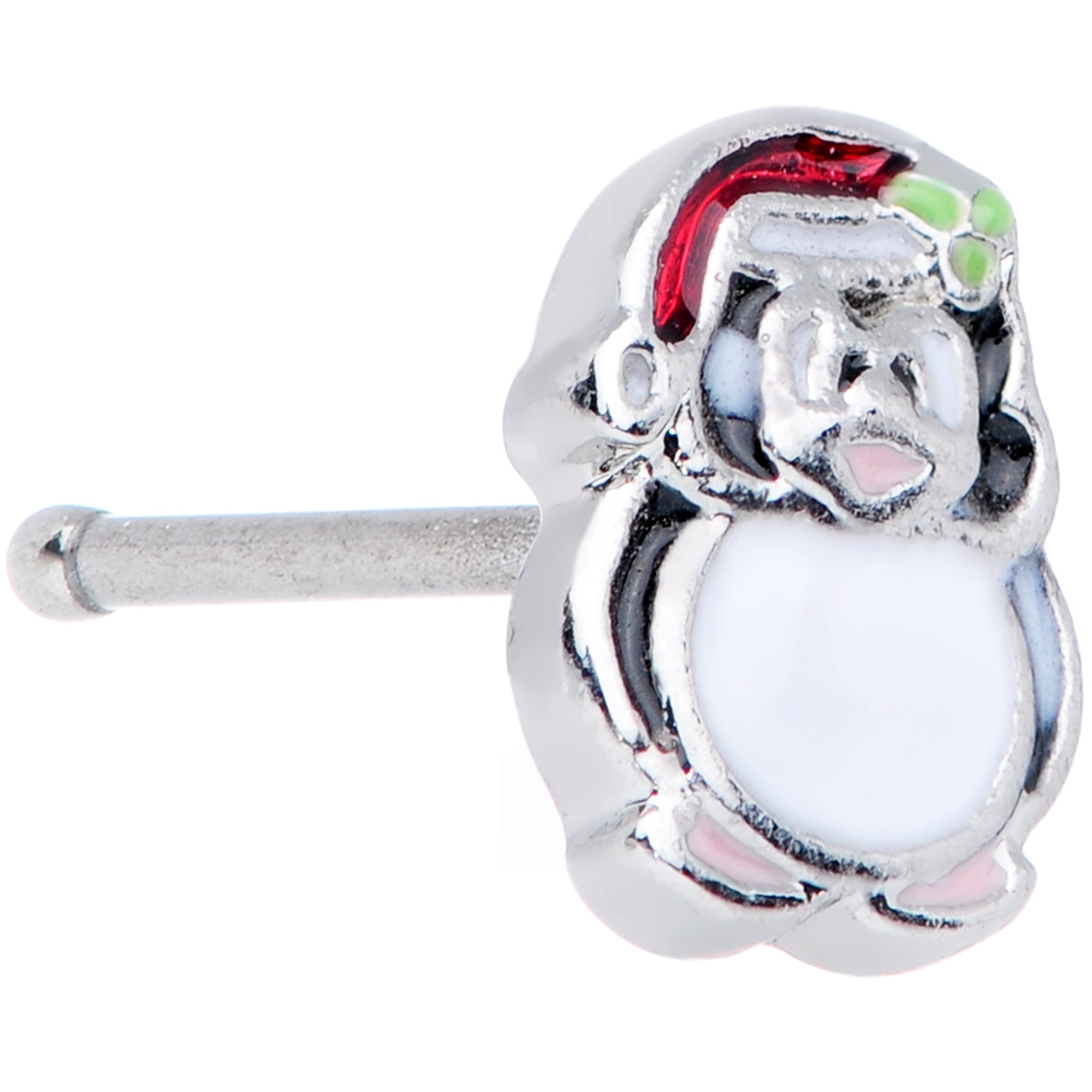 20 Gauge 1/4 Black White Red Santa Penguin Christmas Nose Bone