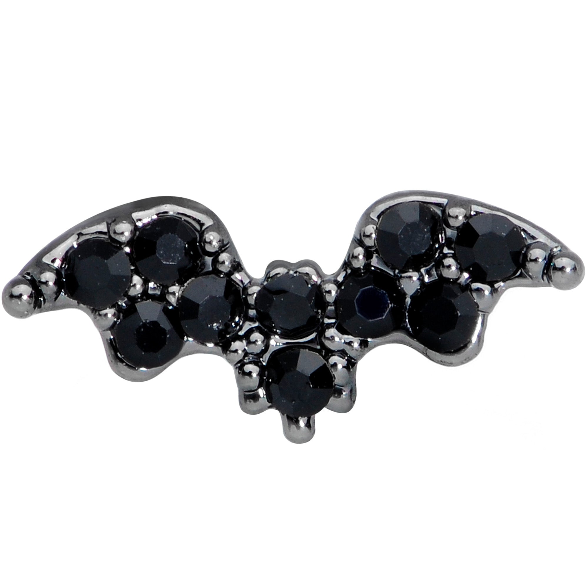 16 Gauge 5/16 Black Gem Black Bat Halloween Labret Monroe Tragus