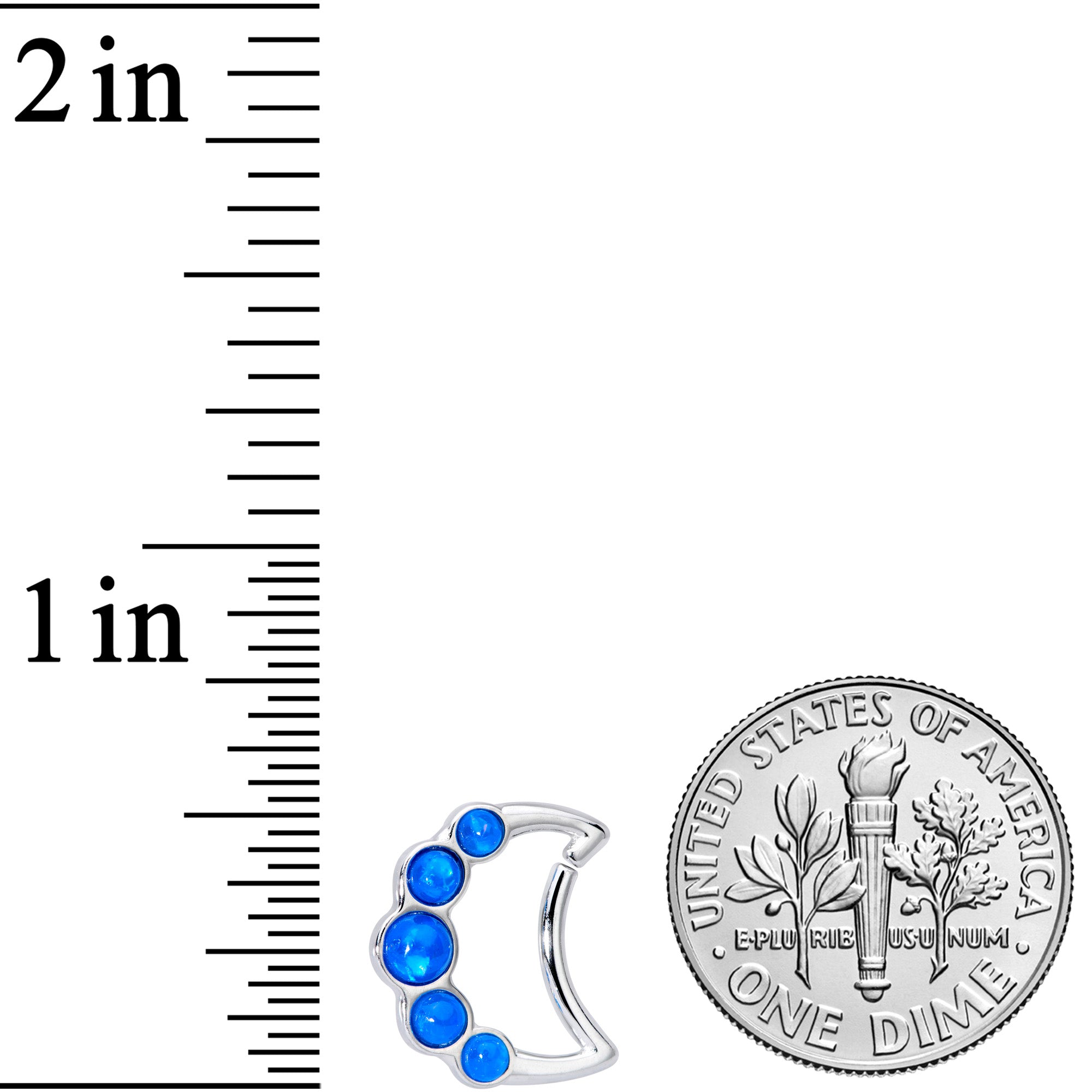 16 Gauge 3/8 Blue Moon Right Ear Closure Ring