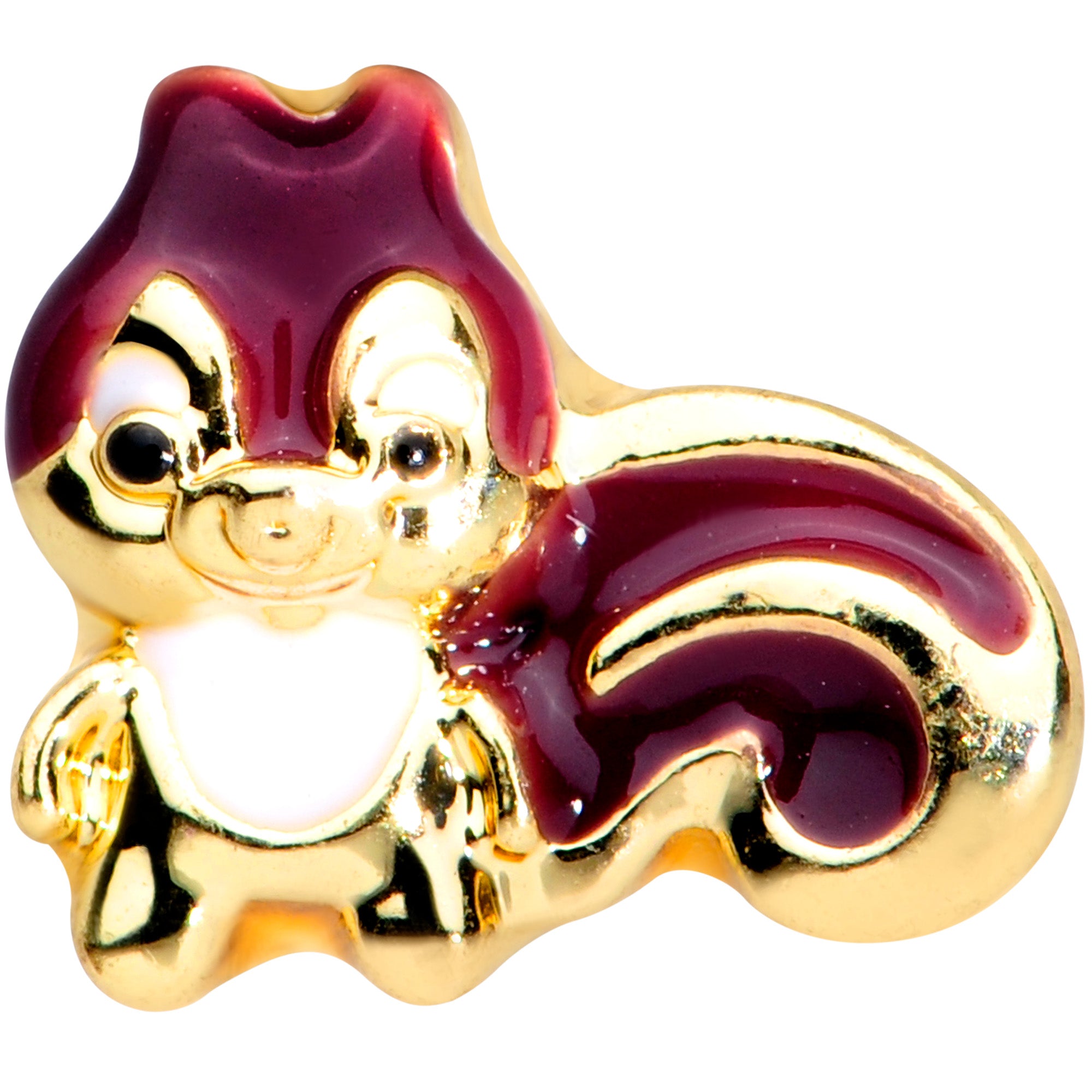 16 Gauge 1/4 Gold Tone Squirrel Cartilage Tragus Earring