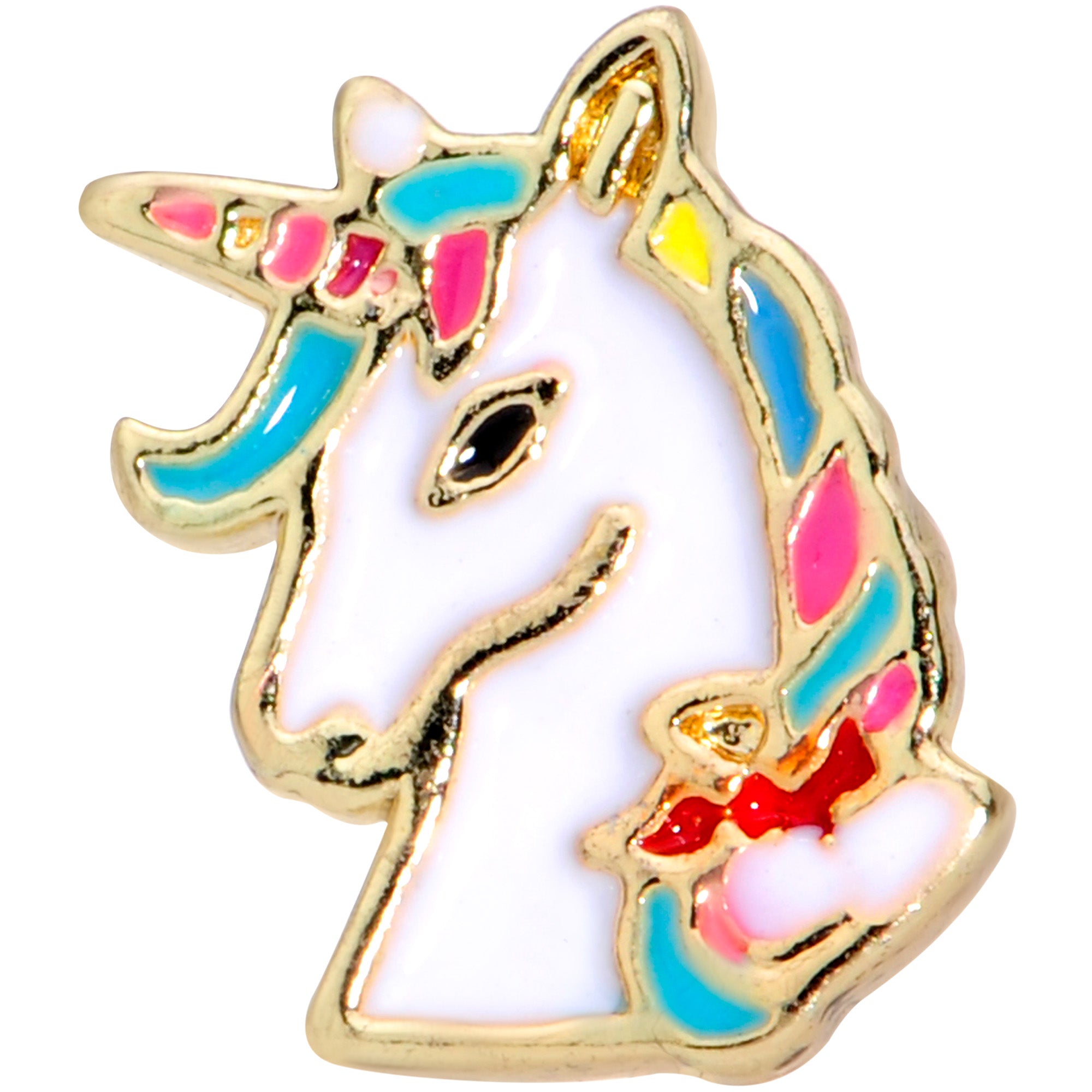 20 Gauge 1/4 Rainbow Unicorn L Shaped Nose Ring