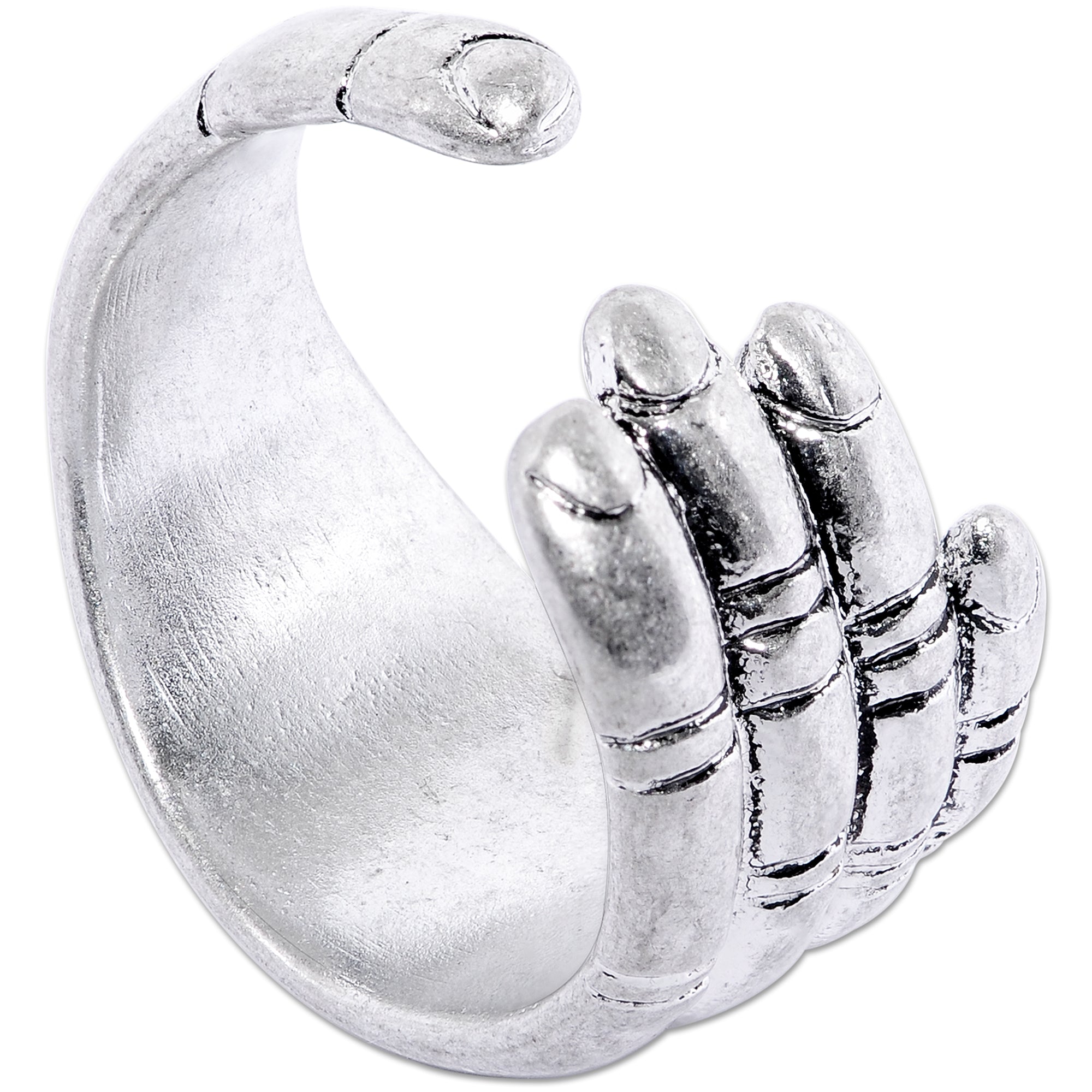 Rhodium Plated Hold Hands Toe Ring