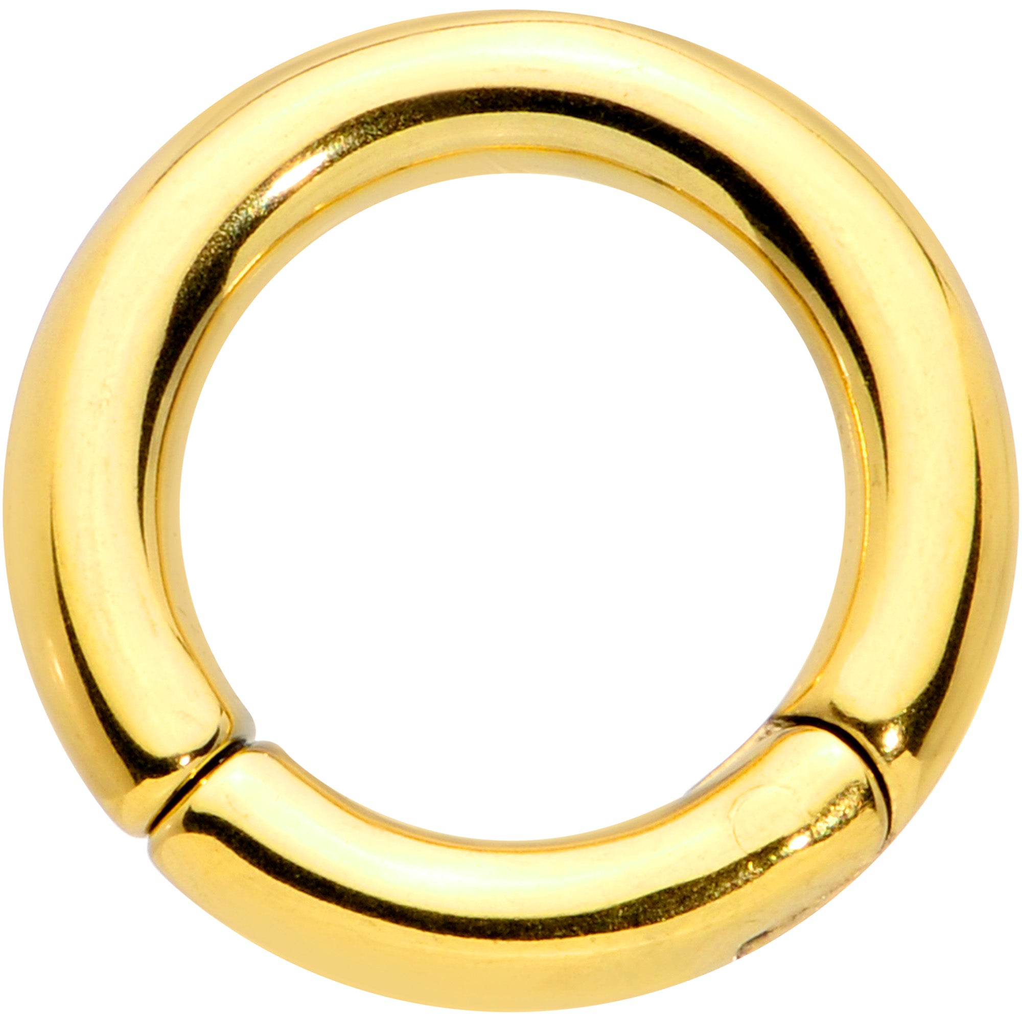 8 Gauge 1/2 Gold Tone PVD Steel Hinged Segment Ring