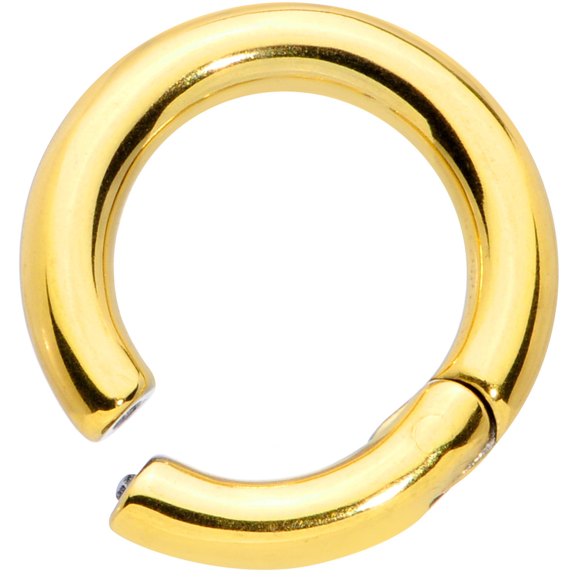 8 Gauge 1/2 Gold Tone PVD Steel Hinged Segment Ring