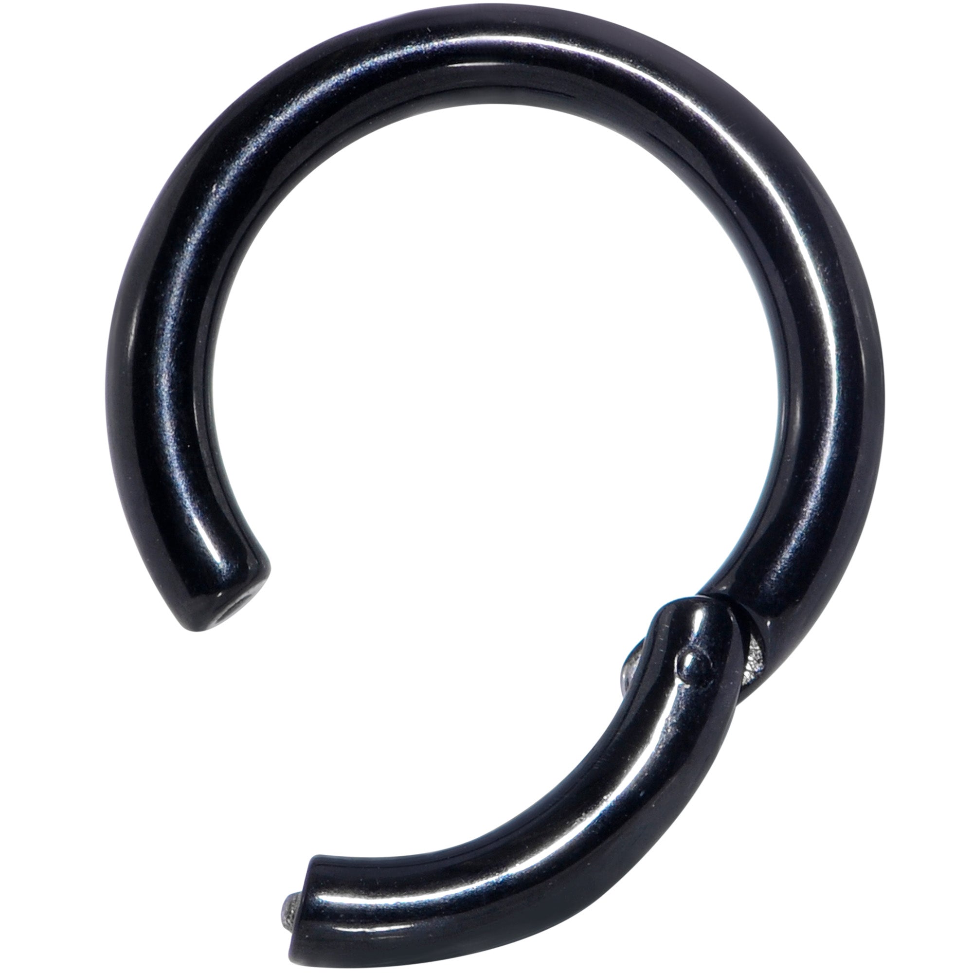 8 Gauge 5/8 Black PVD Steel Hinged Segment Ring