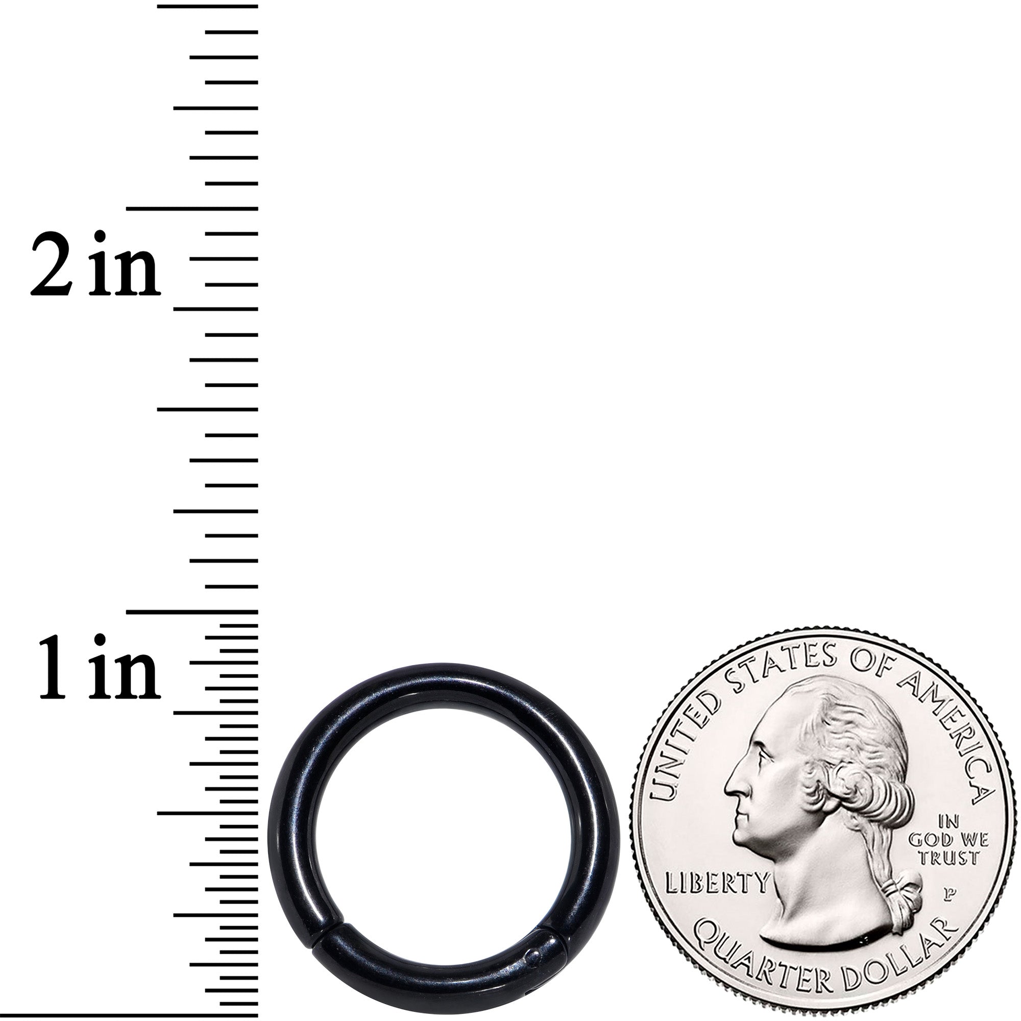 8 Gauge 5/8 Black PVD Steel Hinged Segment Ring