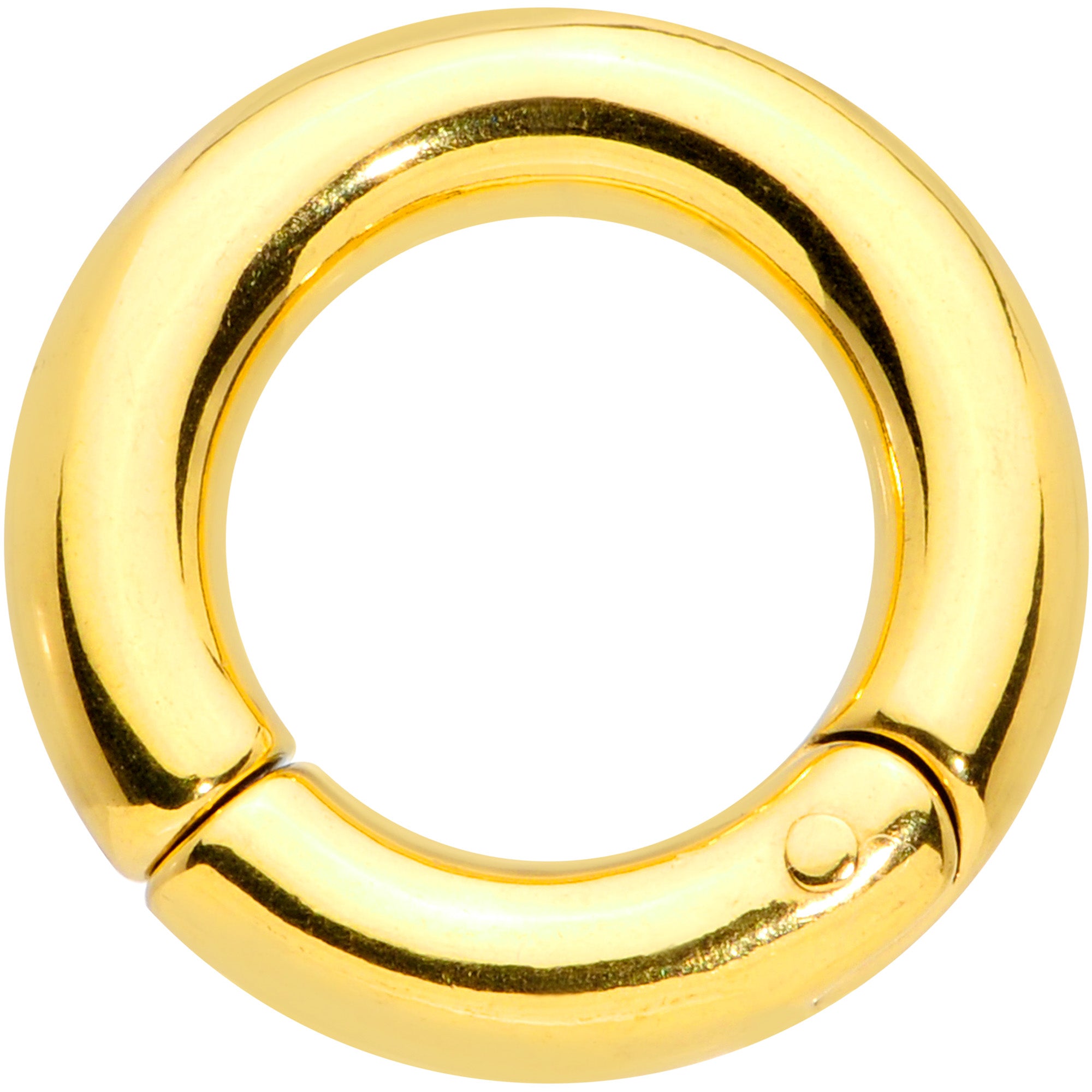 6 Gauge 1/2 Gold Tone PVD Steel Hinged Segment Ring