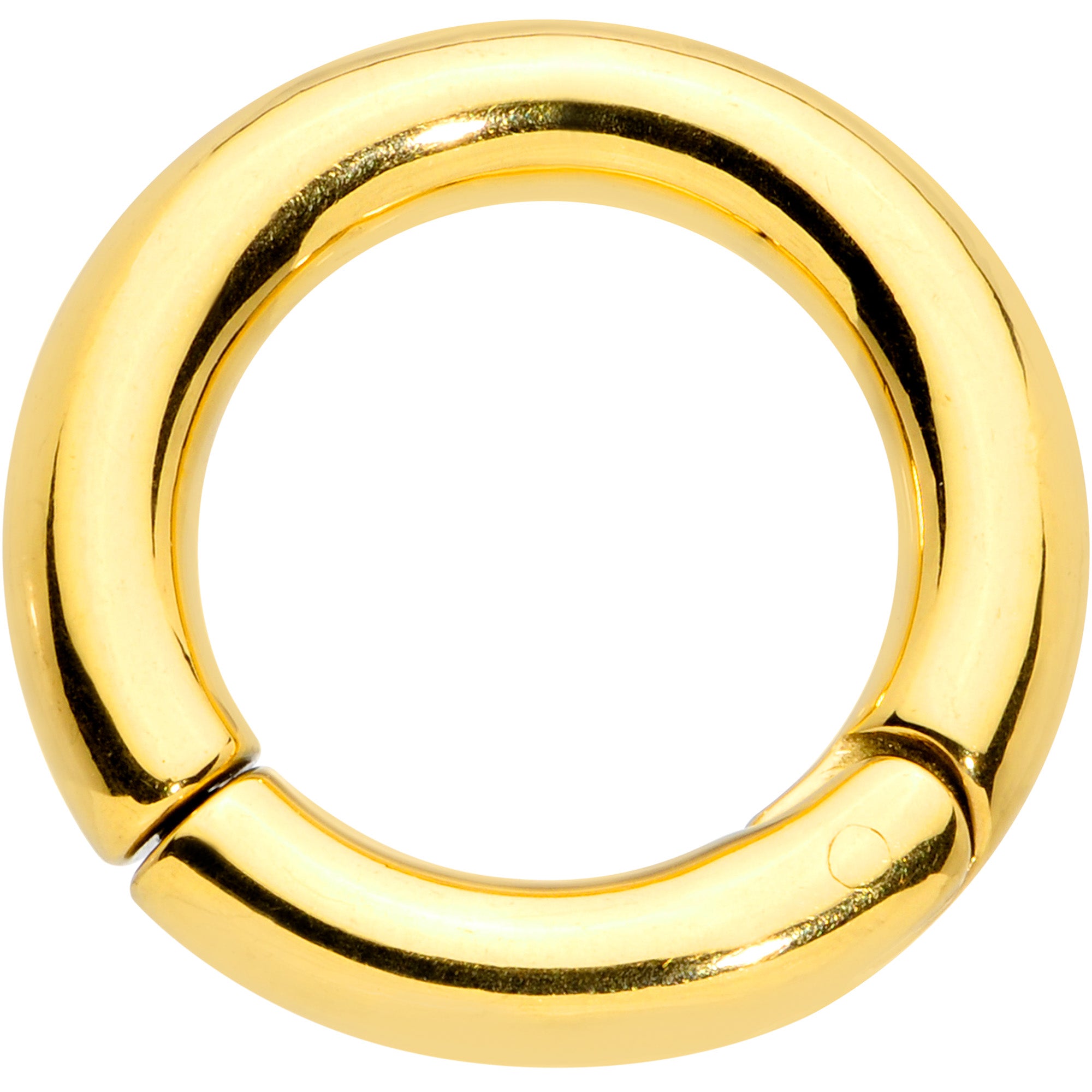 6 Gauge 9/16 Gold Tone PVD Steel Hinged Segment Ring