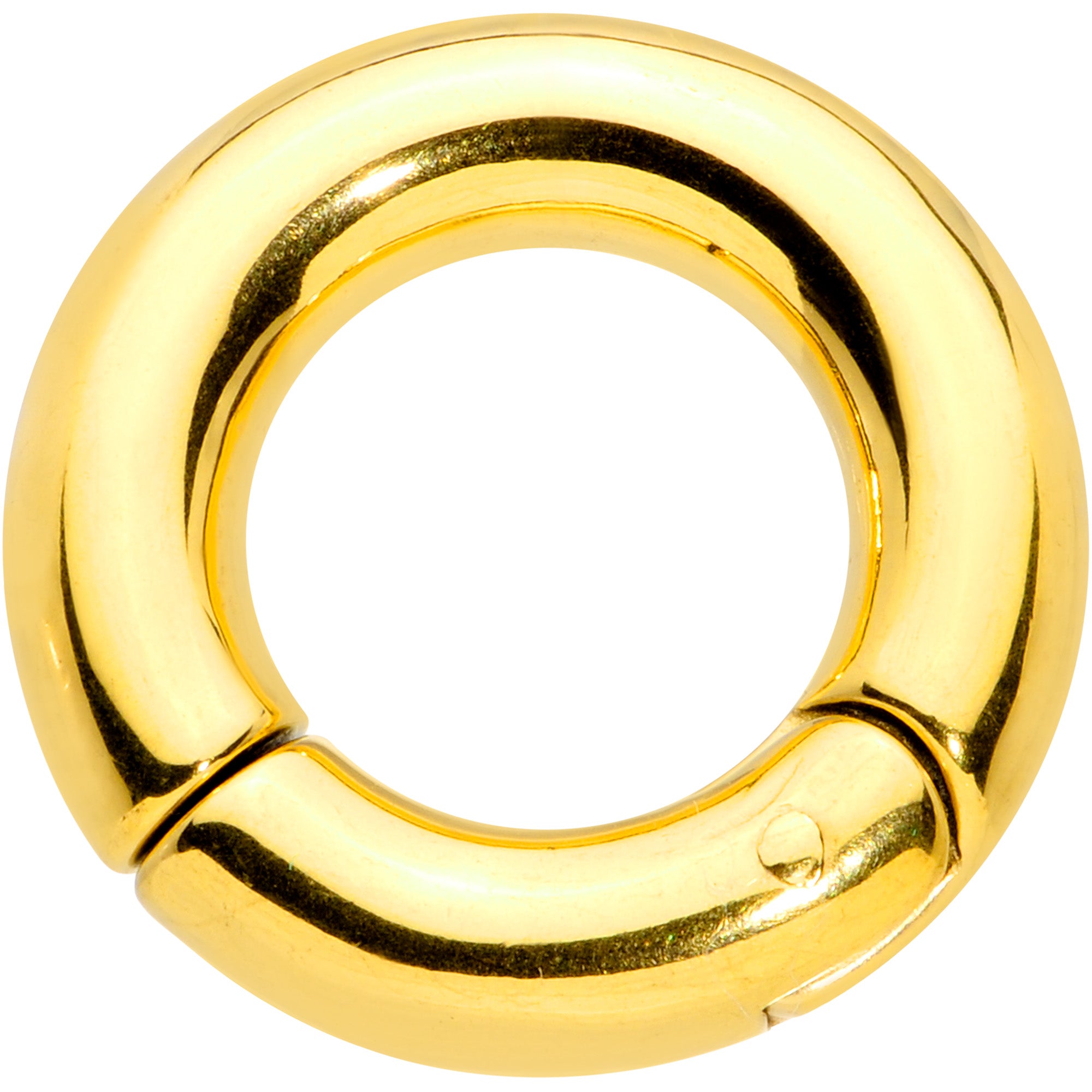 4 Gauge 1/2 Gold Tone PVD Steel Hinged Segment Ring