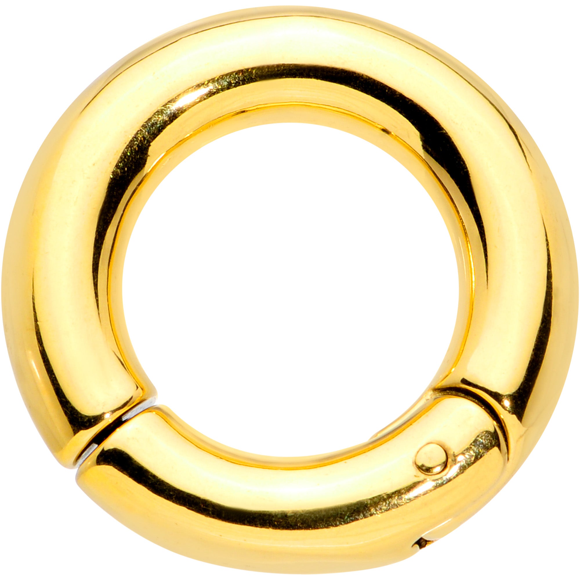 4 Gauge 9/16 Gold Tone PVD Steel Hinged Segment Ring