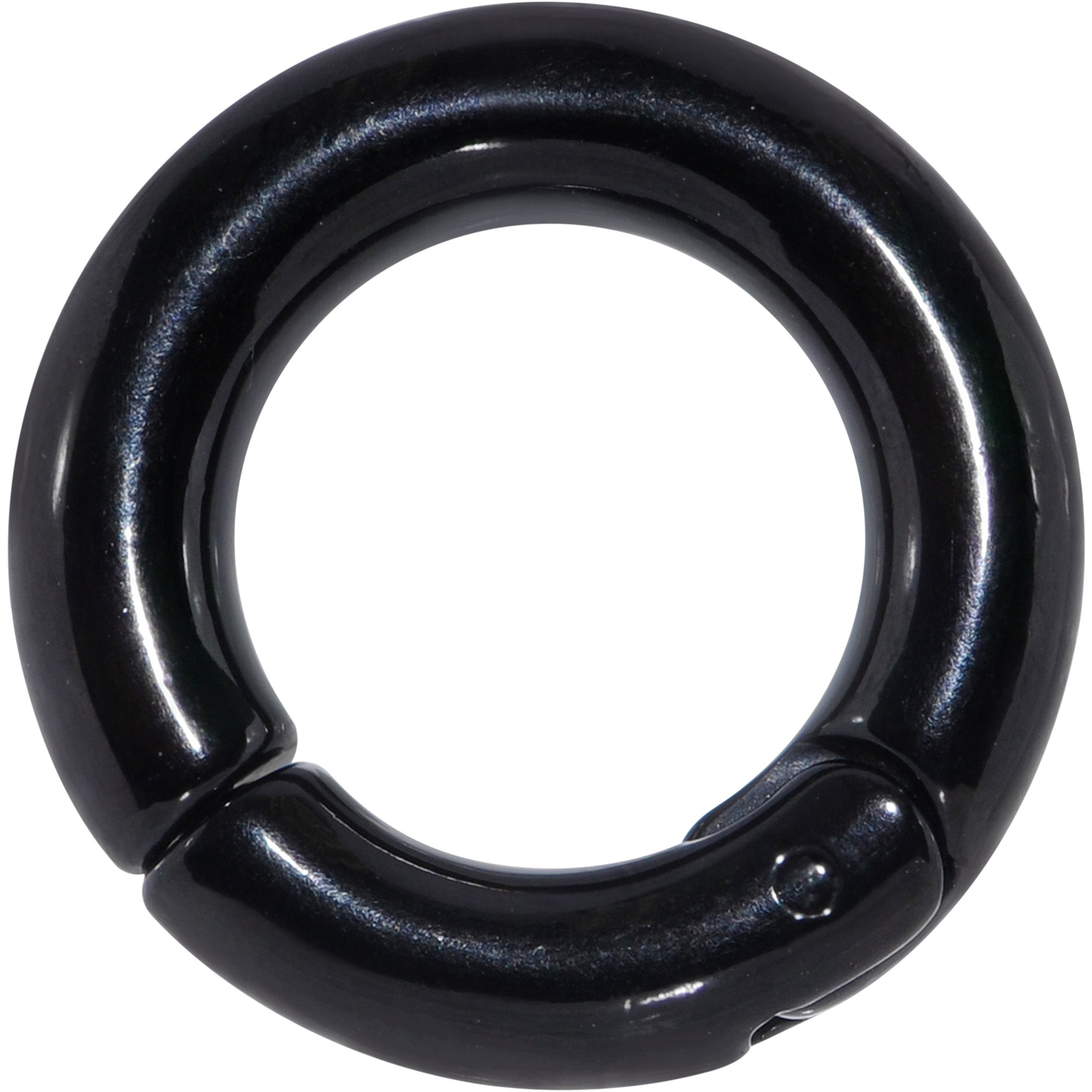 4 Gauge 9/16 Black PVD Steel Hinged Segment Ring